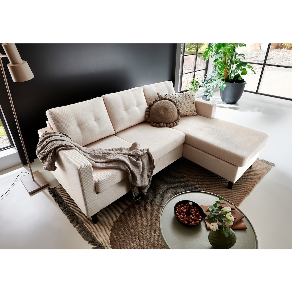 ATLANTIC home collection Ecksofa »Tea«, Ecksofa, frei im Raum stellbar und Recamiere beidseitig montierbar