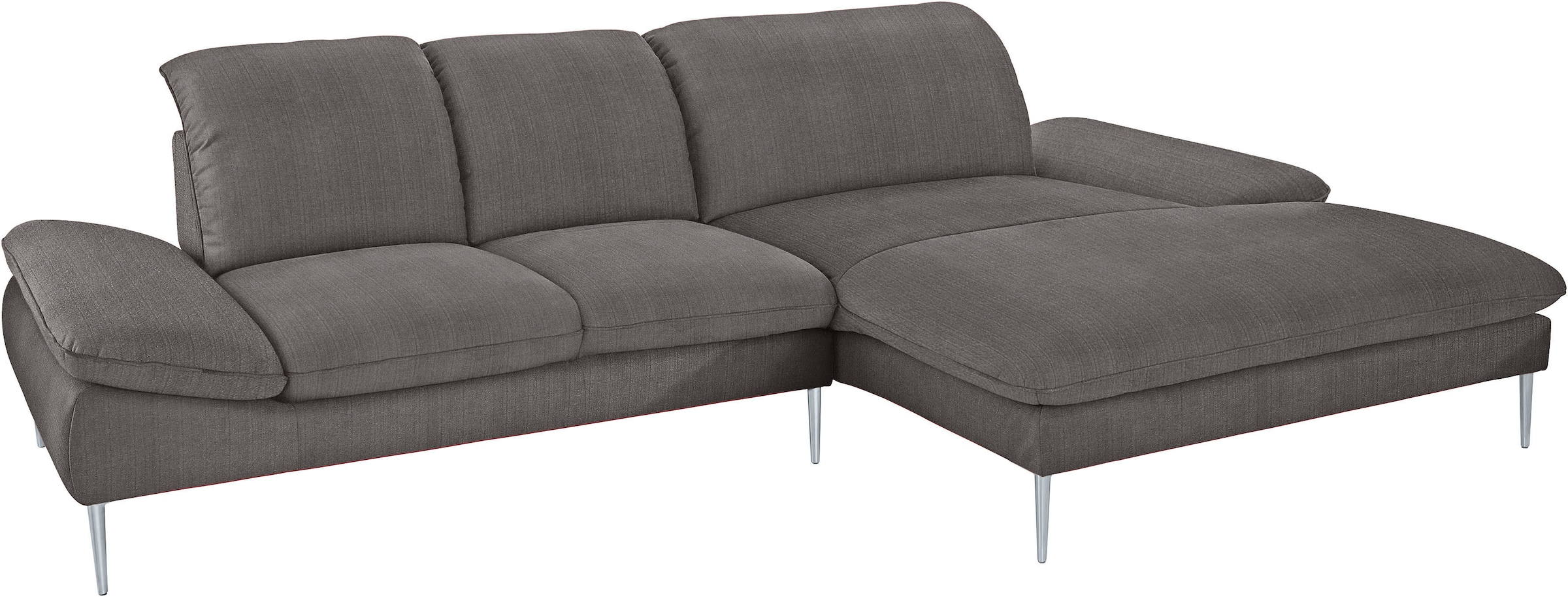 W.SCHILLIG Ecksofa »enjoy&MORE, Designsofa, elegant und bequem, L-Form« mit Sitztiefenverstellung, Füße silber matt, Breite 310 cm
