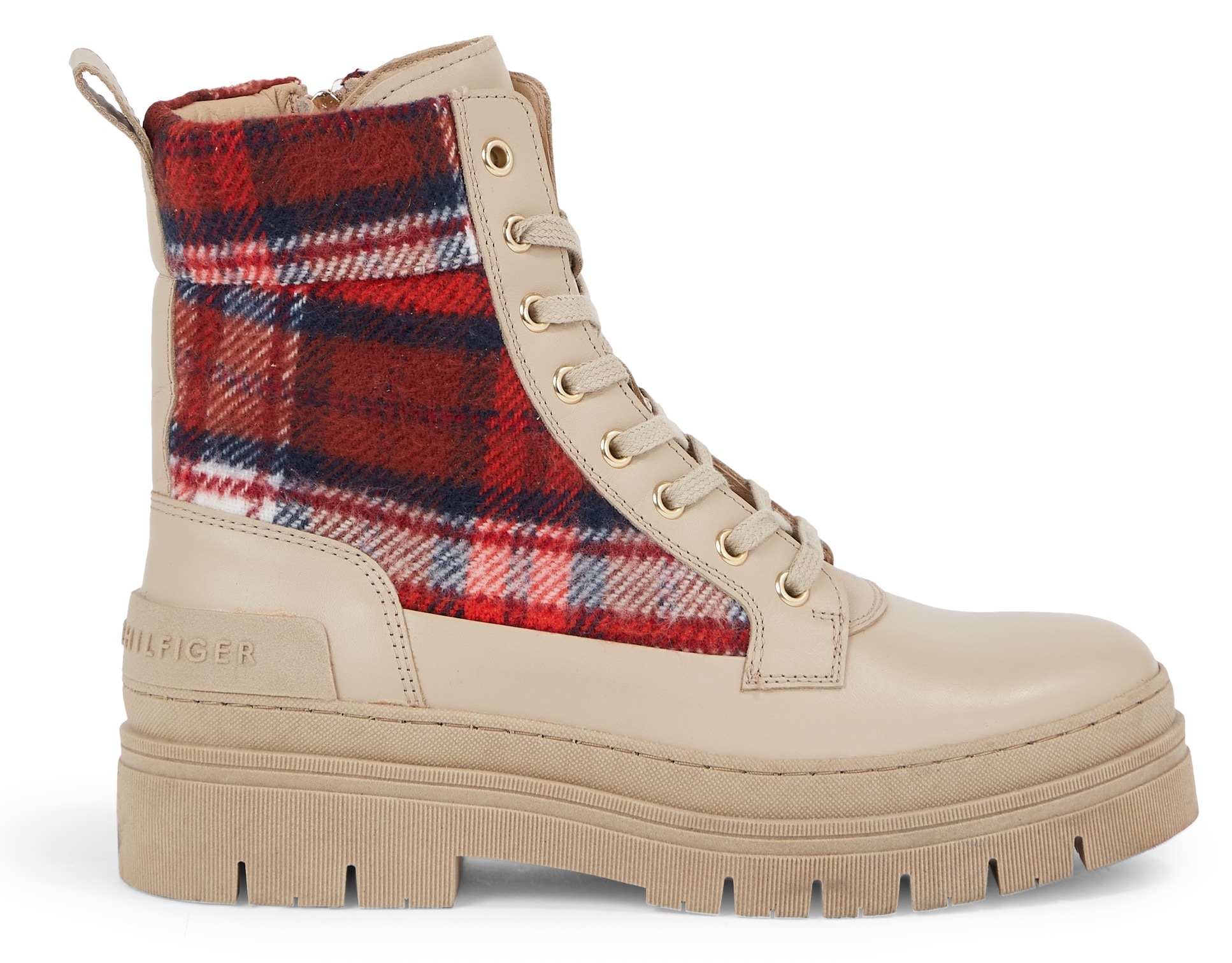 Schnürstiefelette »FEMININE TARTAN LACE UP BOOTIE«, mit coolem Karo-Muster