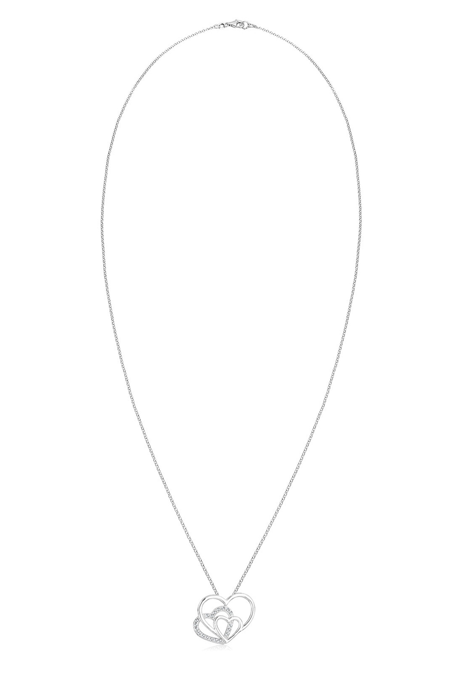 Elli Silberkette »Halskette Herz Weiß 925 Sterling Silber, mit Kristallen von Swarovski®«