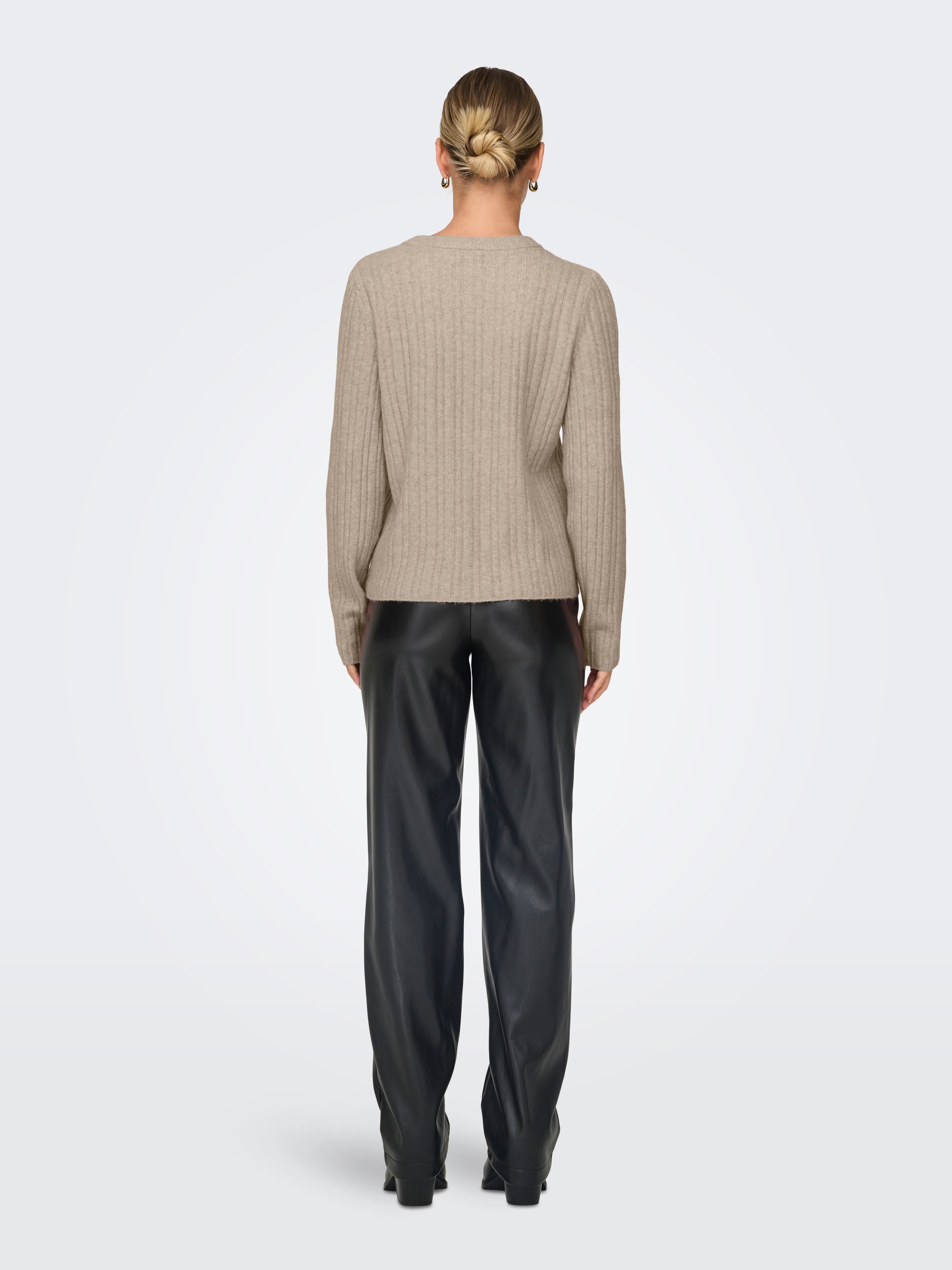 ONLY Rundhalspullover »ONLJEANETT LIFE L/S RIB O-NECK CC KNT«