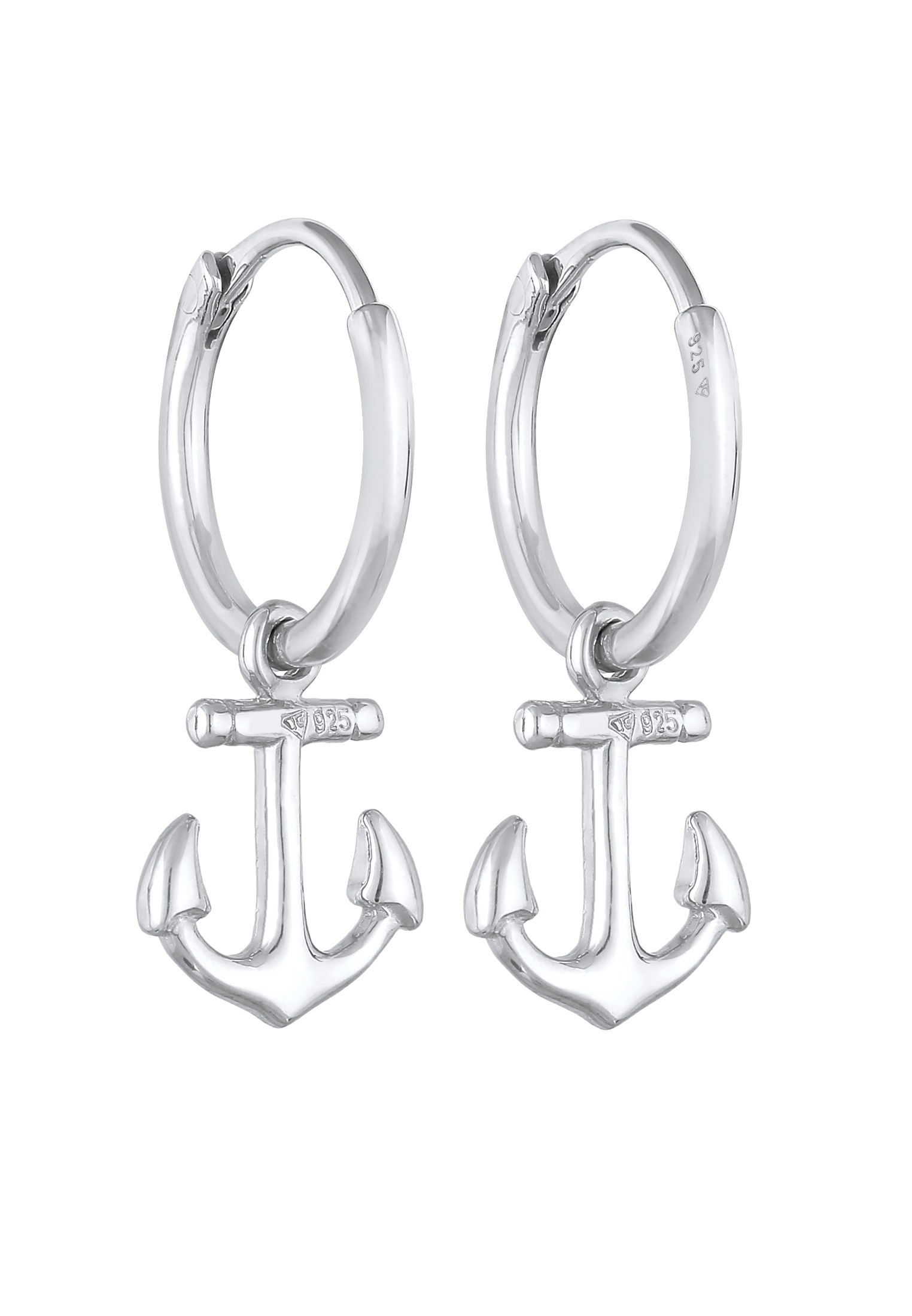 Elli Paar Creolen »Ohrringe Creolen Anker Maritim 925 Silber«