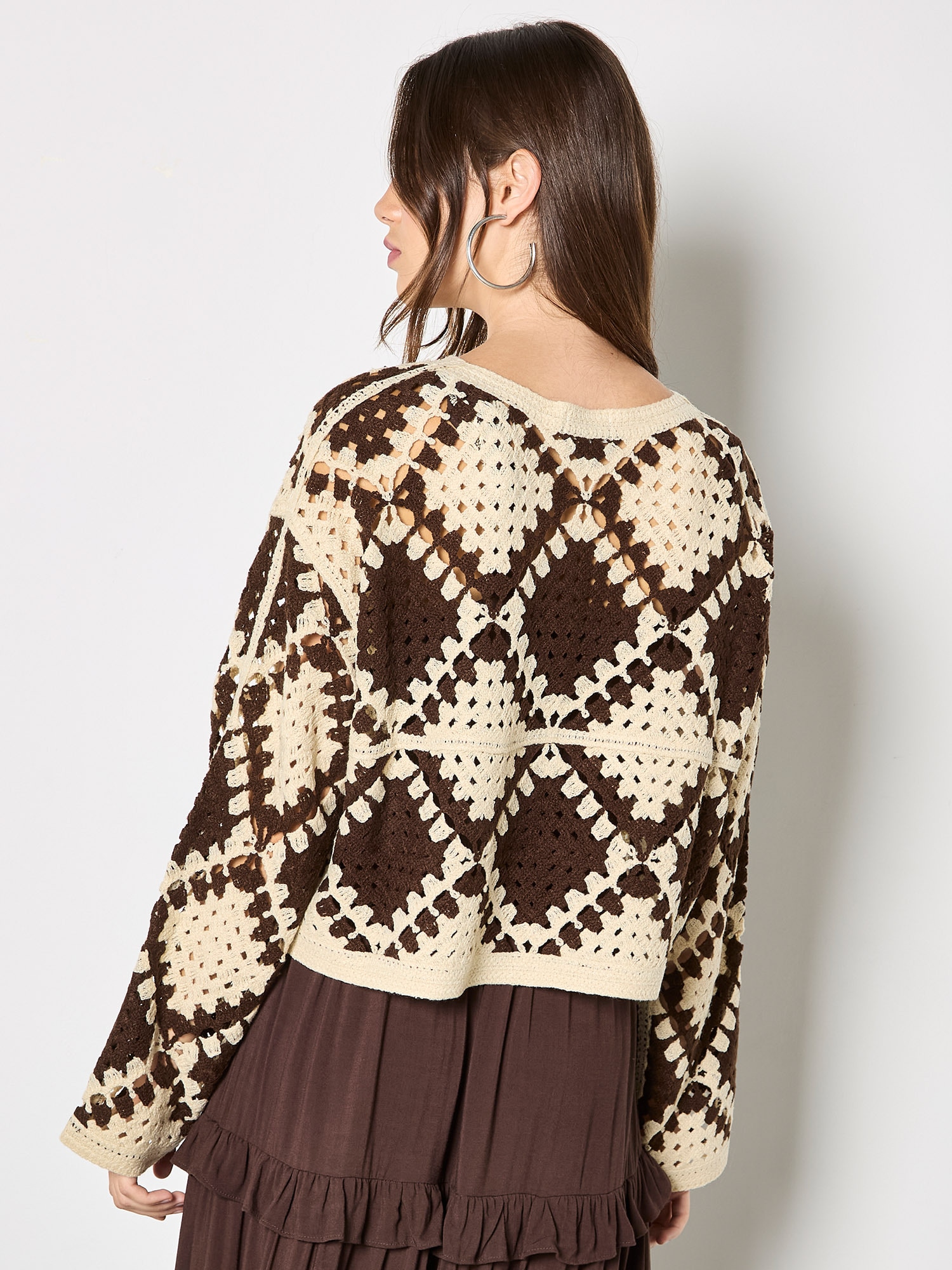 Apricot Strickpullover »Pullover« mit Häkelrauten
