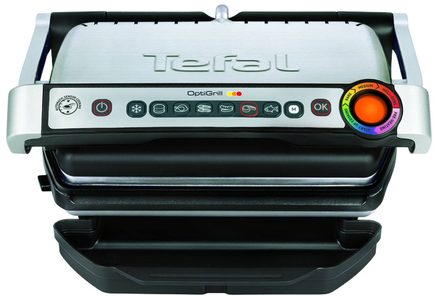 Tefal Kontaktgrill »OptiGrill, 6 automatische Programme, ein manuelles Programm«, 2000 W, spülmaschinengeeignete Platten und SaftauffangbehälterGC705D