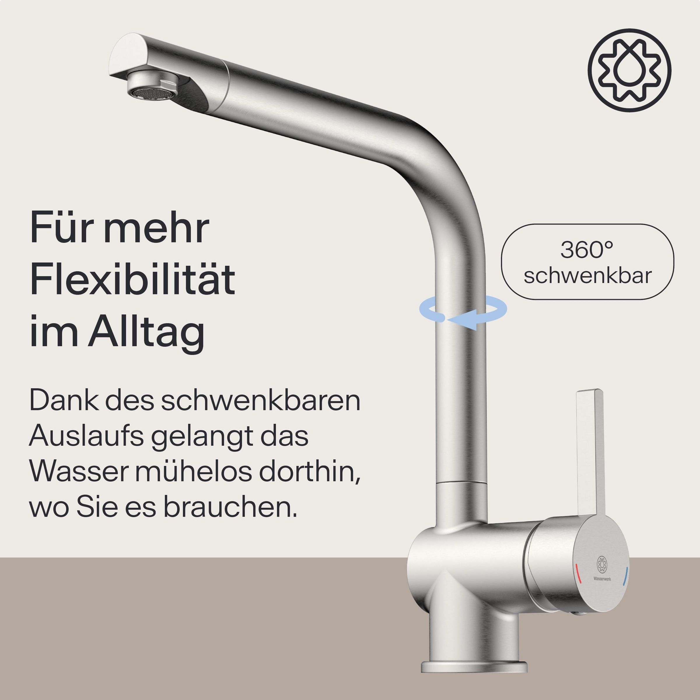 WASSERWERK Spültischarmatur »WK 4, Wasserhahn, Küche, Einhebelmischer«