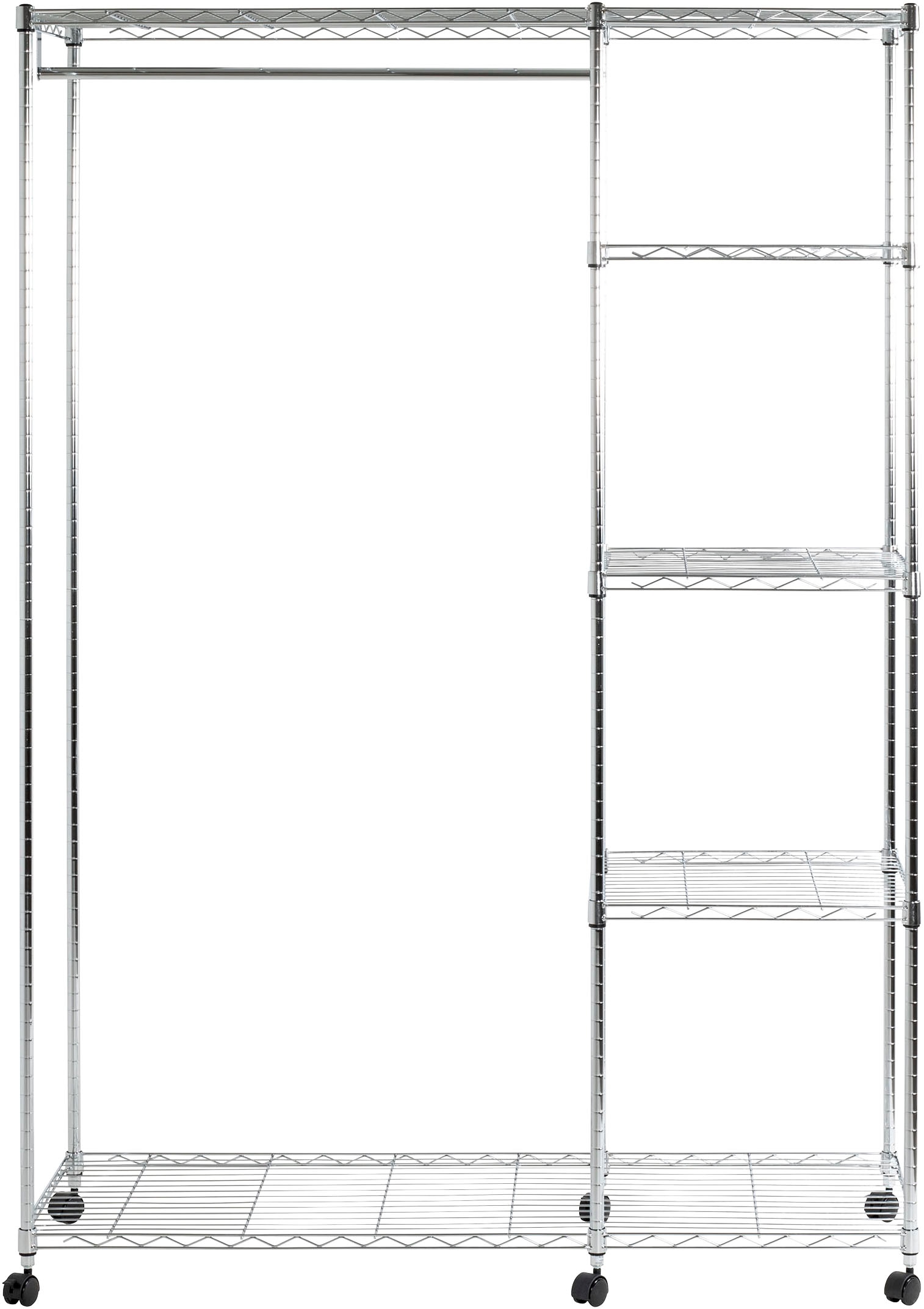 HAKU Garderobenständer »Garderobe, Garderobenständer, Kleiderständer auf Rollen, Kleiderwagen« rechteckig - aus Metall Silber - B/T/H 123/45/181 cm