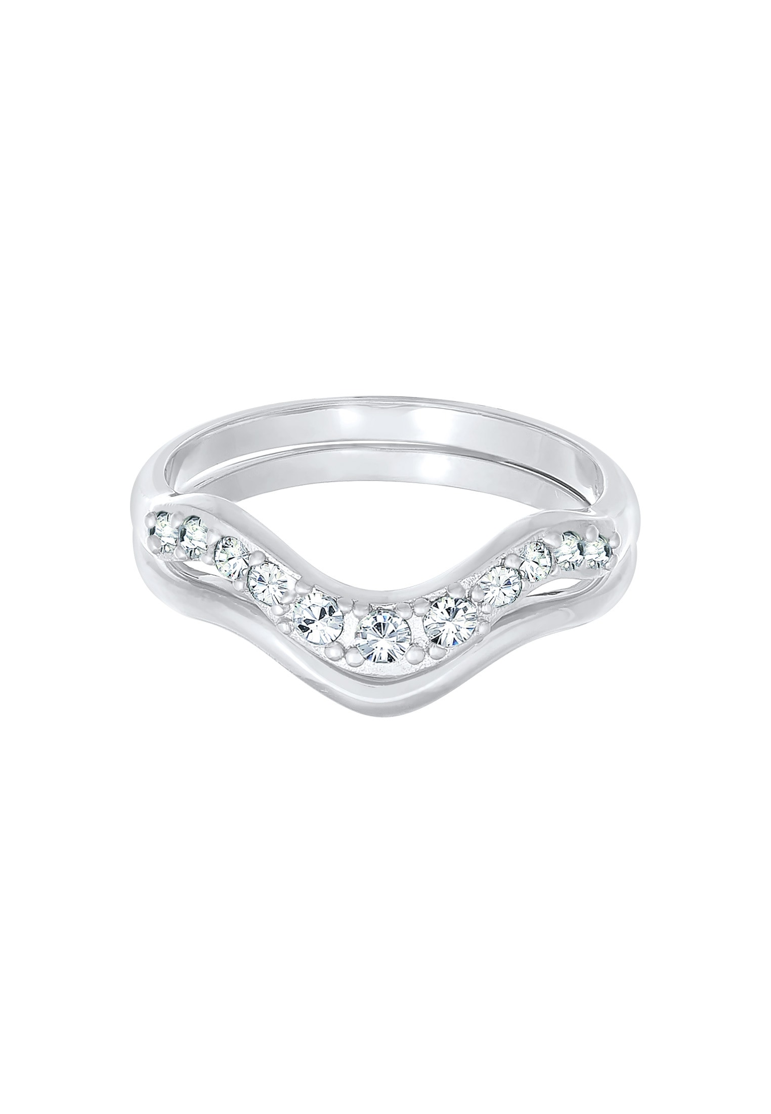Elli Ring-Set »Ring Stapelringe Swing (2-tlg.) 925 Silber, mit Kristallen von Swarovski®«