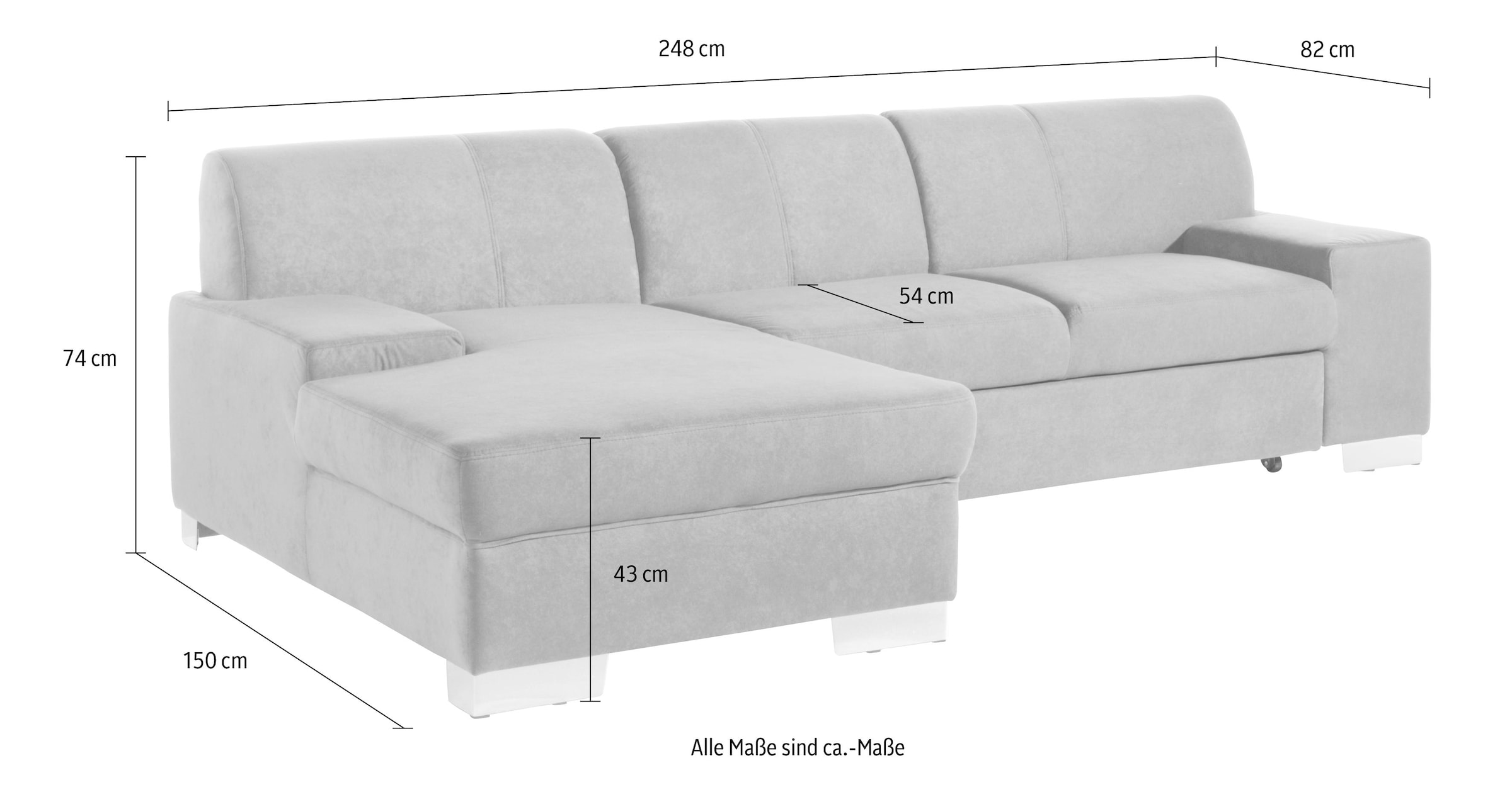 DOMO collection Ecksofa »Star L-Form«, wahlweise mit Bettfunktion