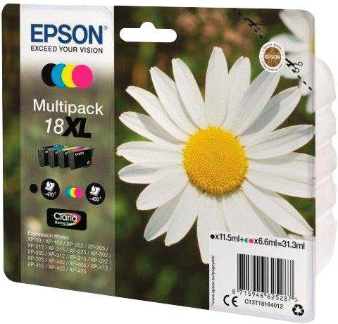 Epson Tintenpatrone »18XL«, (Spar-Set), original Druckerpatrone 18 schwarz/cyan/magenta/yellow XL C13T18164012