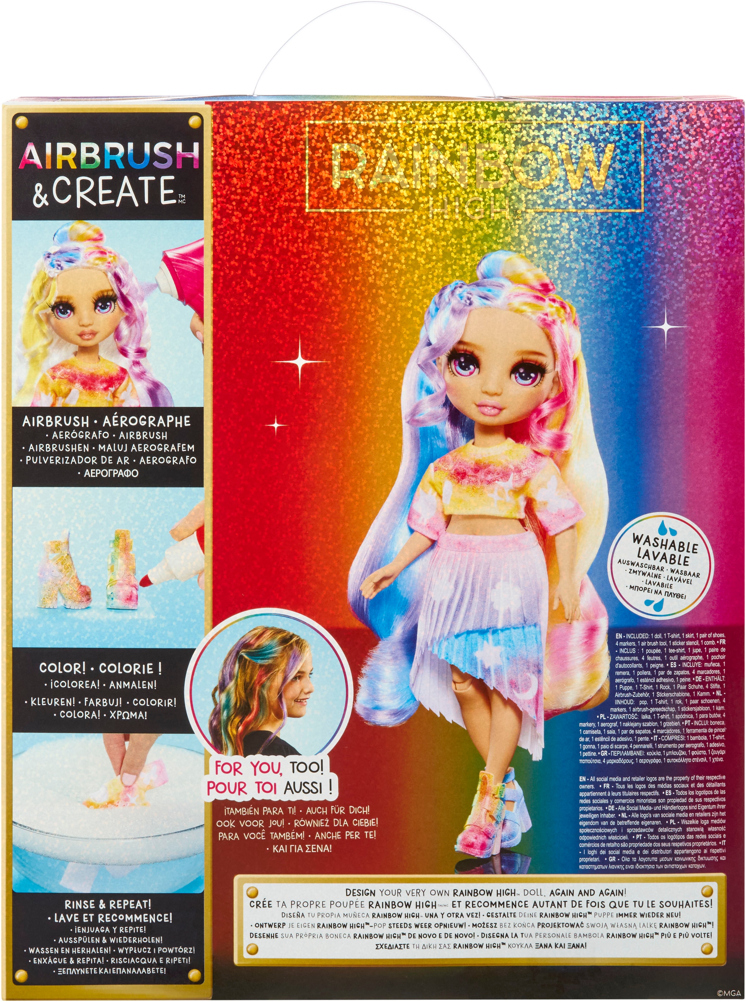 RAINBOW HIGH Anziehpuppe »Air Brush & Create Fashion Dolls - Purple Eyes«