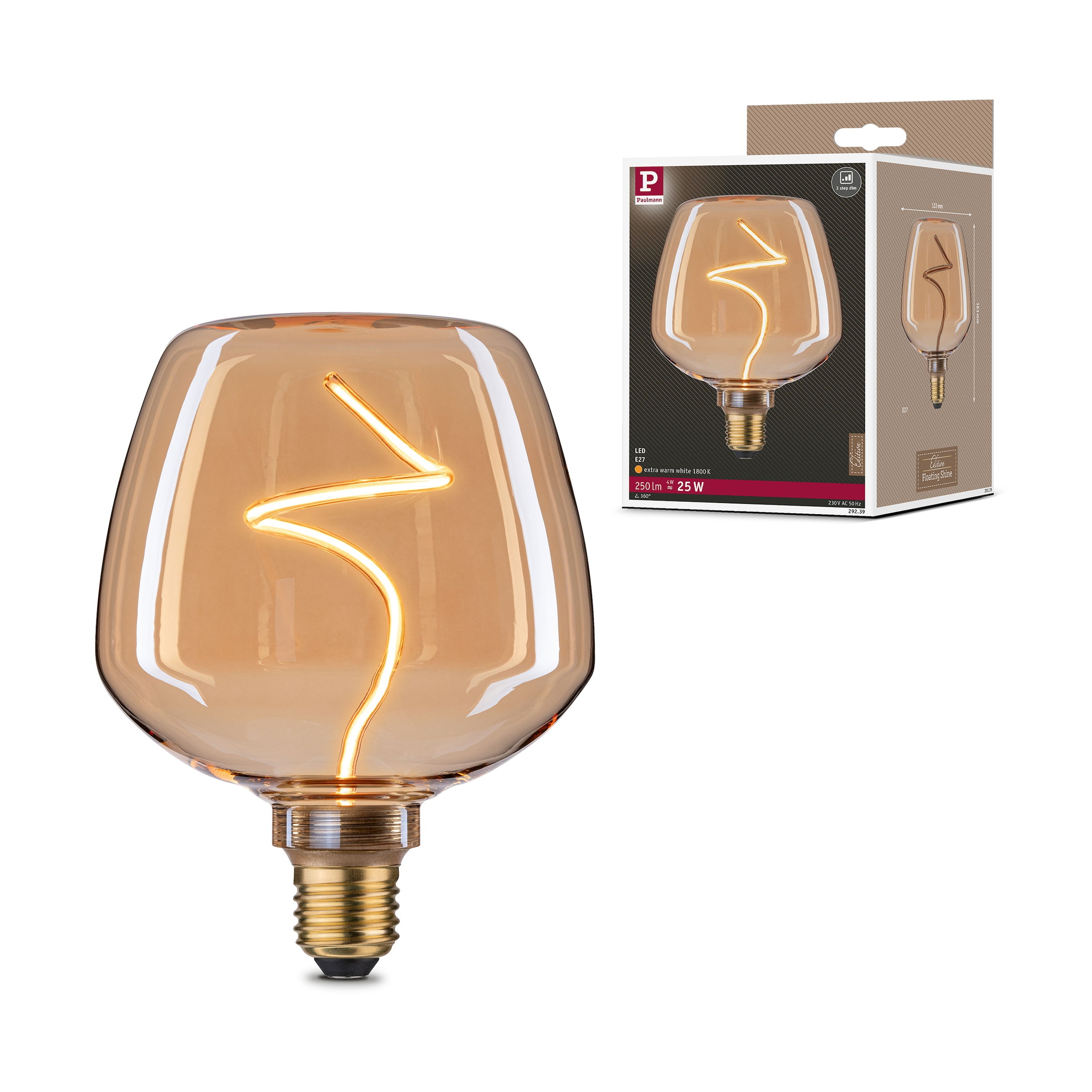 Paulmann LED-Leuchtmittel »Floating Shine G125 V2 250lm 4W 1800K Gold 230V« E27 1 Stk.