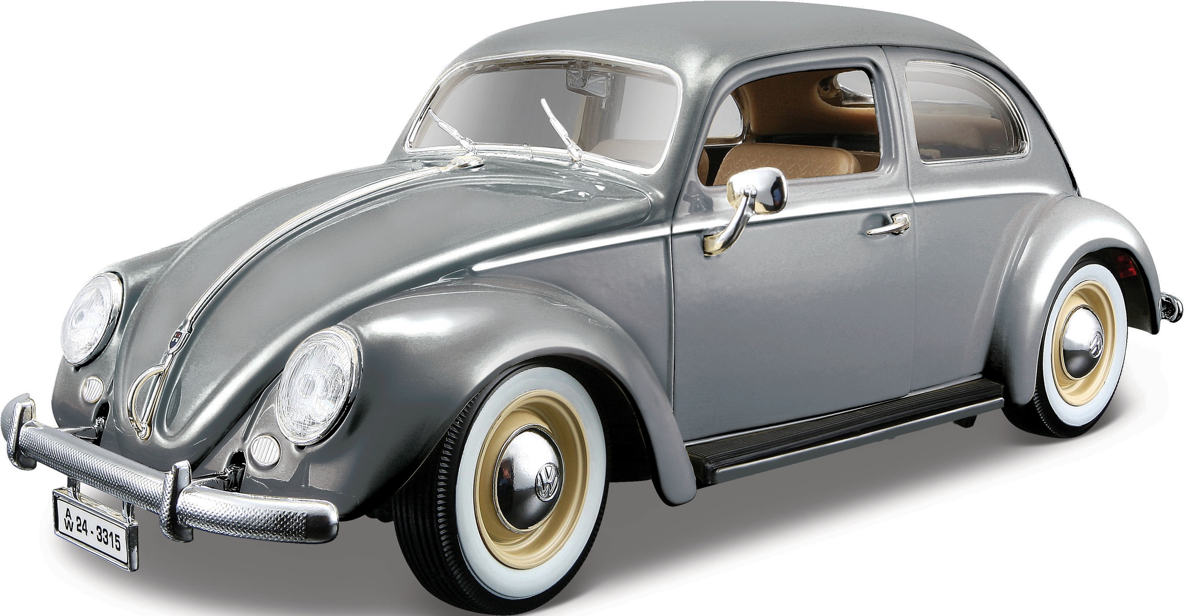 Bburago Sammlerauto »Volkswagen Käfer (1955), grau«, 1:18