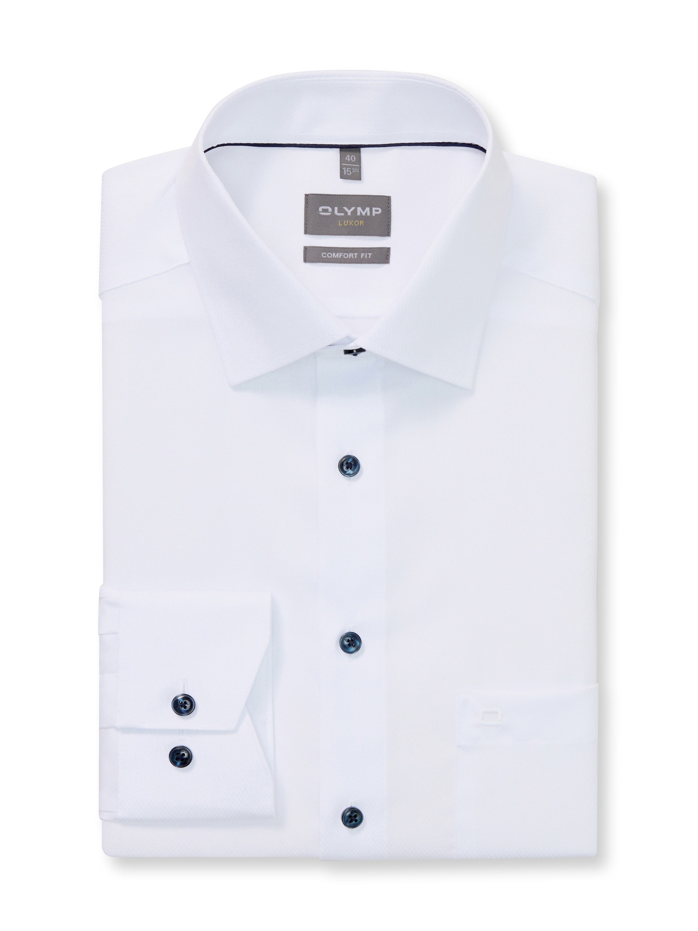 OLYMP Langarmhemd »Luxor« Businesshemd, comfort fit, Minimalprint, New-Kentkragen