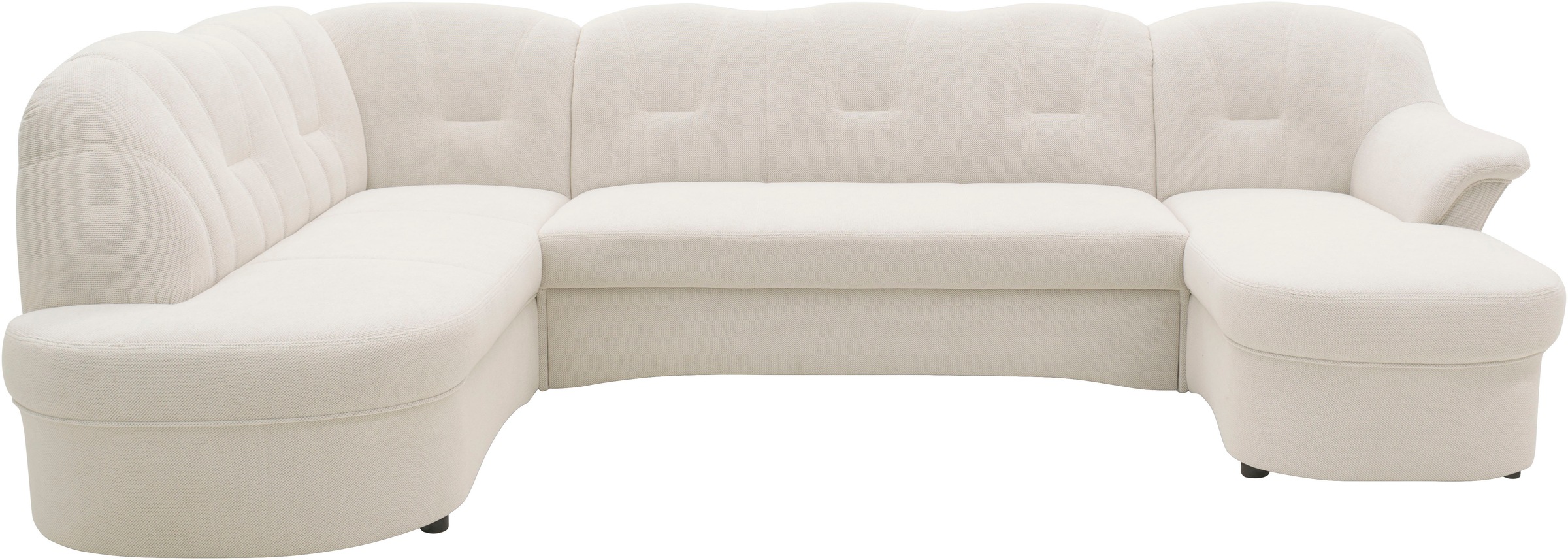 DOMO collection Wohnlandschaft »Flores auch in Leder-Bezug, B/T/H: 293/180/86 cm, U-Form«, (3 St.), wahlweise mit Bettfunktion, wahlweise mit Federkern