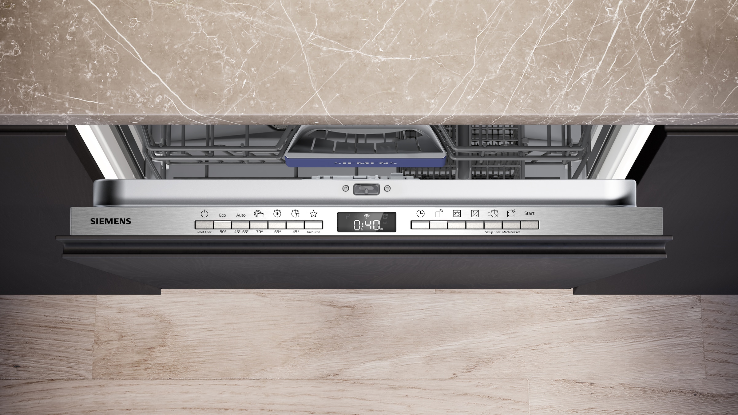 SIEMENS vollintegrierbarer Geschirrspüler iQ300 »SN63HX03TE« 13 tlg. Maßgedecke