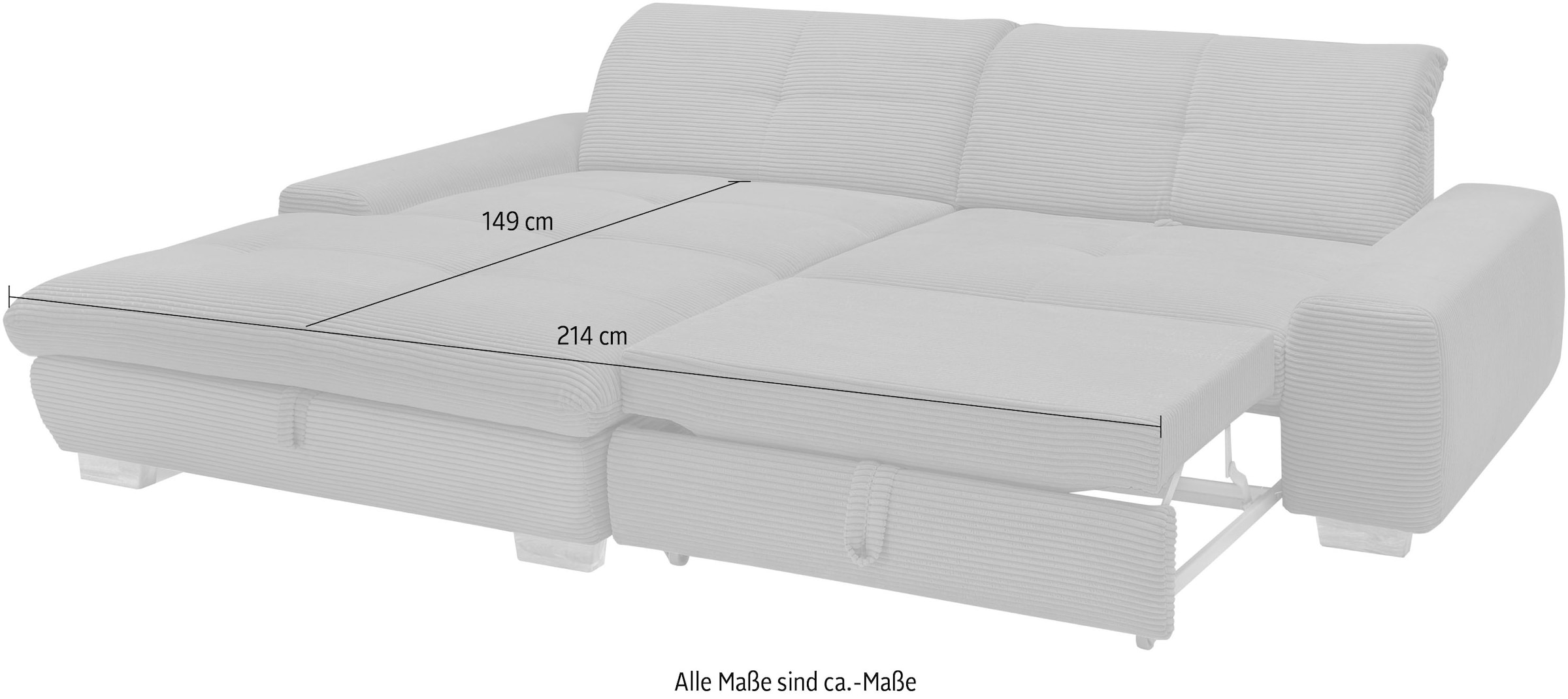 set one by Musterring Ecksofa »SO 1200 inkl. Sitztiefen- & Rückenverstellung für hohen Sitzkomfort,«, wahlweise mit Bettfunktion und Stauraum, L-Form, auch in Cord Bezug
