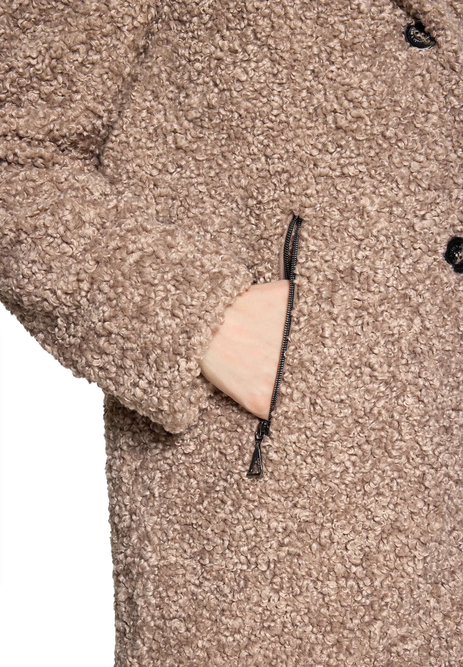Amber & June Plüschjacke »Plüschjacke mit abnehmbarem Westenteil«