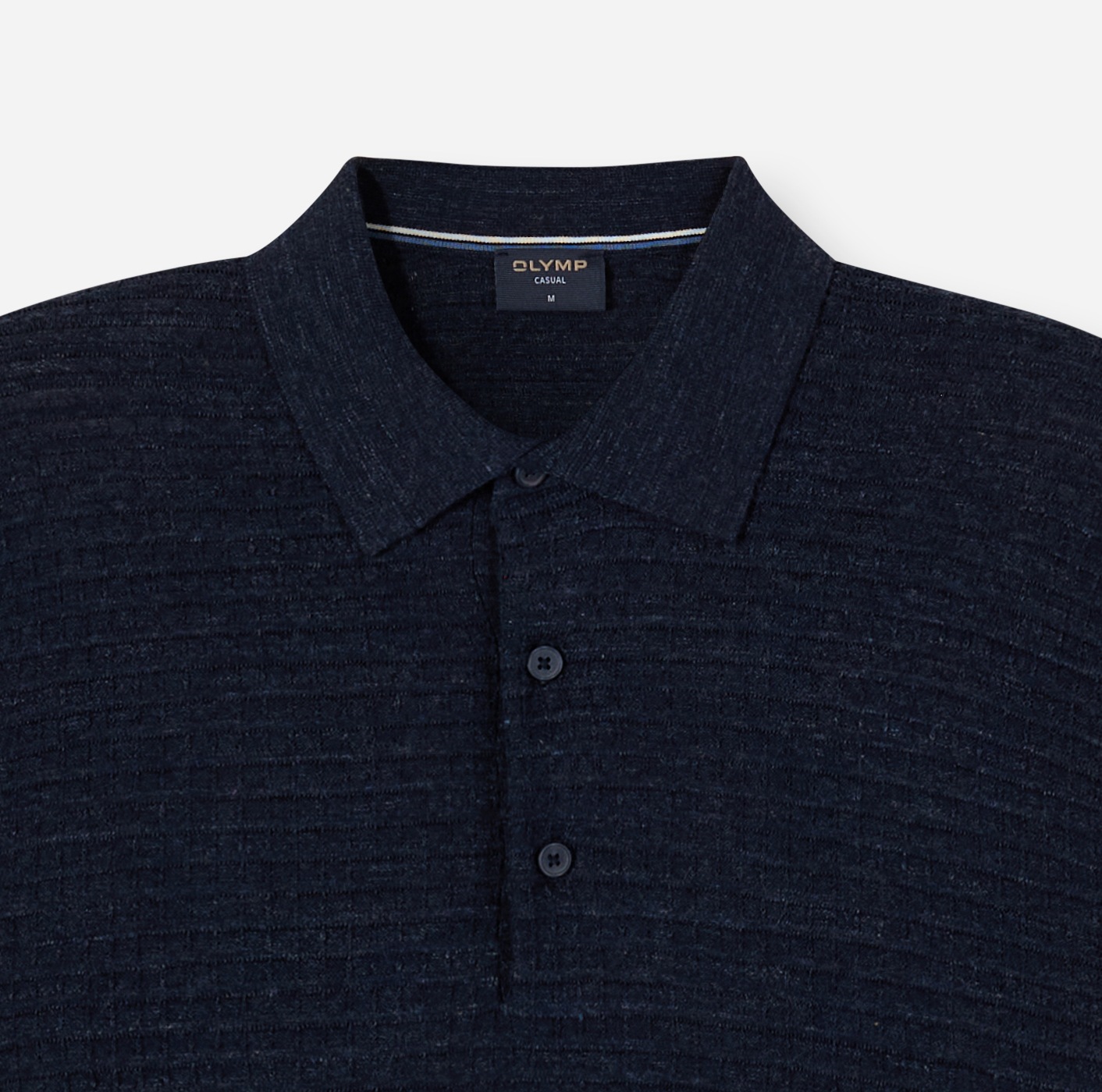 OLYMP Polokragenpullover strukturiert, normale Passform