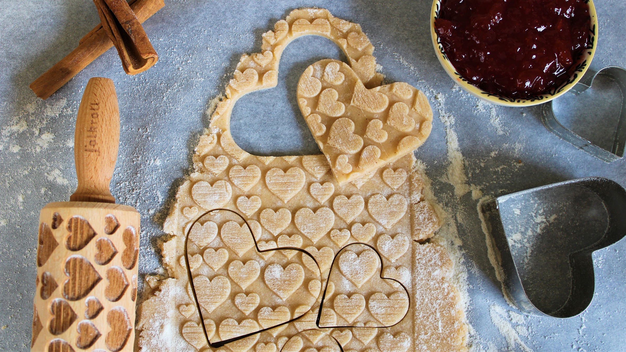 folkroll Teigroller »3D-Motiv-Teigrolle« Herzen