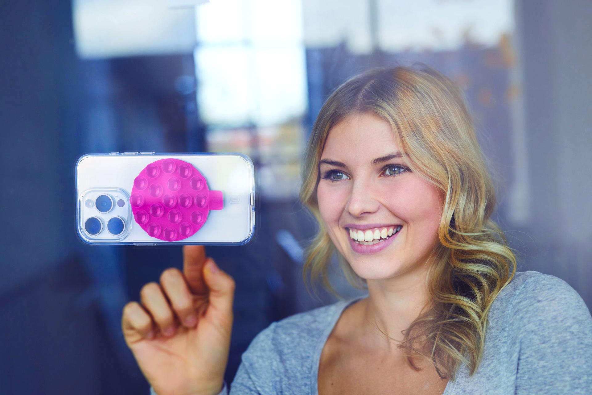 Cellularline Smartphone-Halterung »Bubble Selfie Saugnapfhalter«