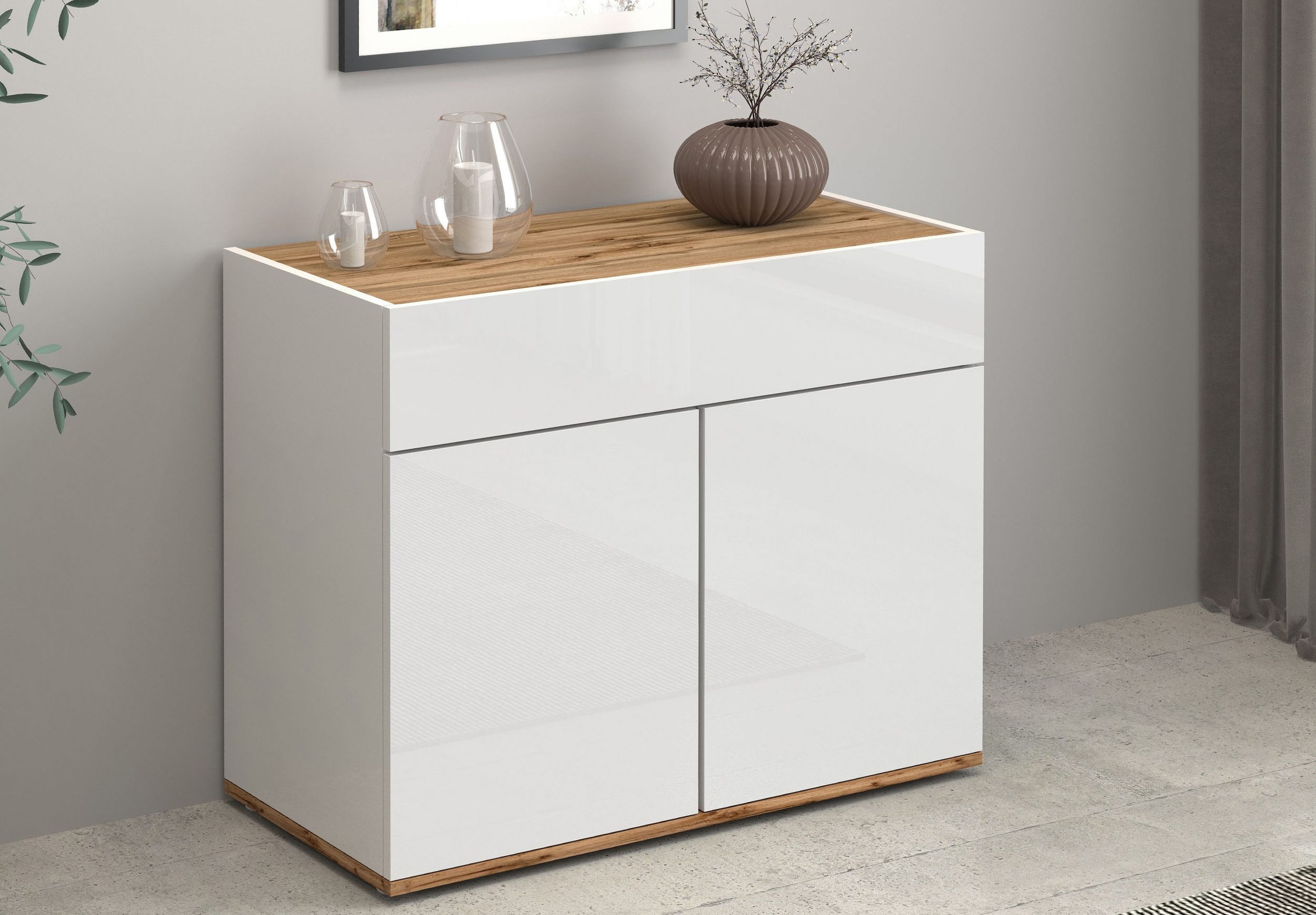 INOSIGN Sideboard »Garda, Kommode, Schrank, Kredenz«, 2 Türen, 1 Schublade,grifflos Breite 80,9 cm