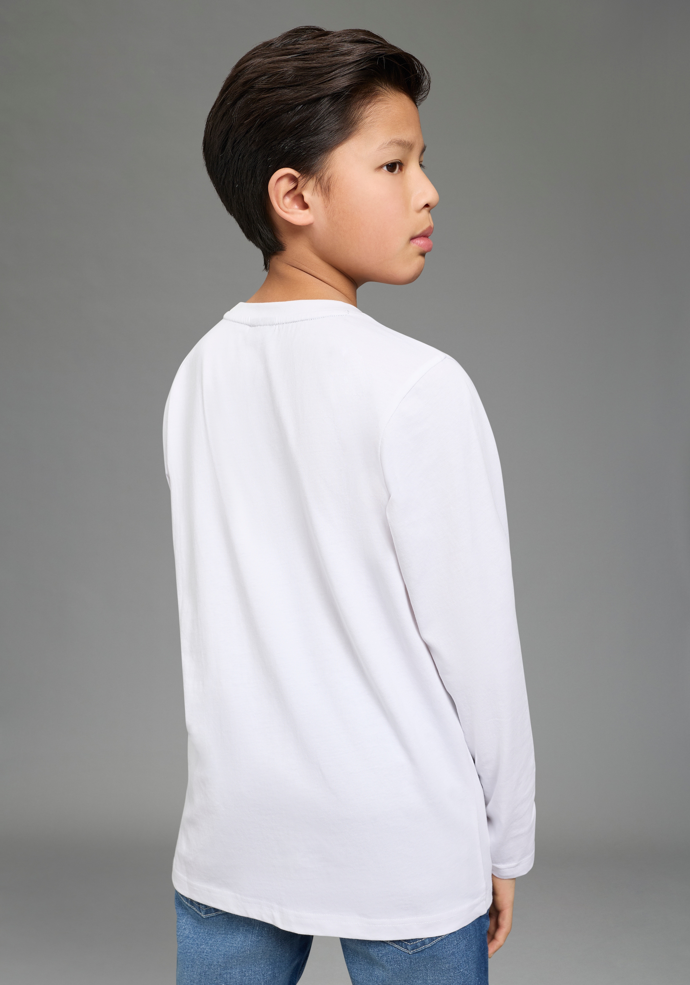 H.I.S Langarmshirt »2er Pack Shirts mit Logoprint für Jungen« Packung, 2, 2 tlg. Für TEENS. 2er Pack Shirts