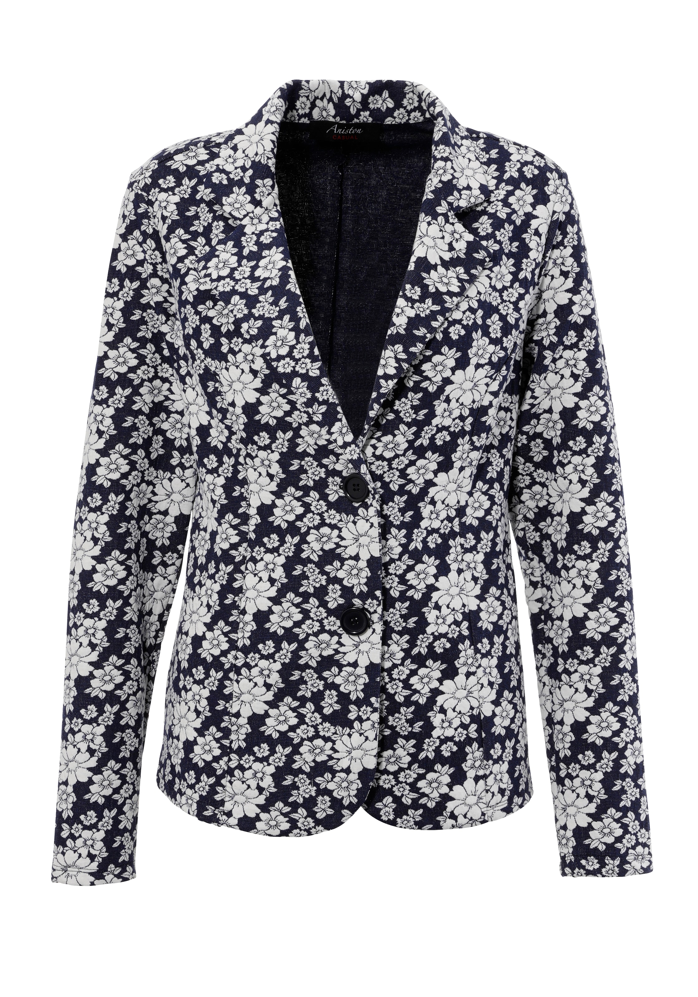 Aniston CASUAL Sweatblazer, mit ausdrucksvollem Blumenmuster