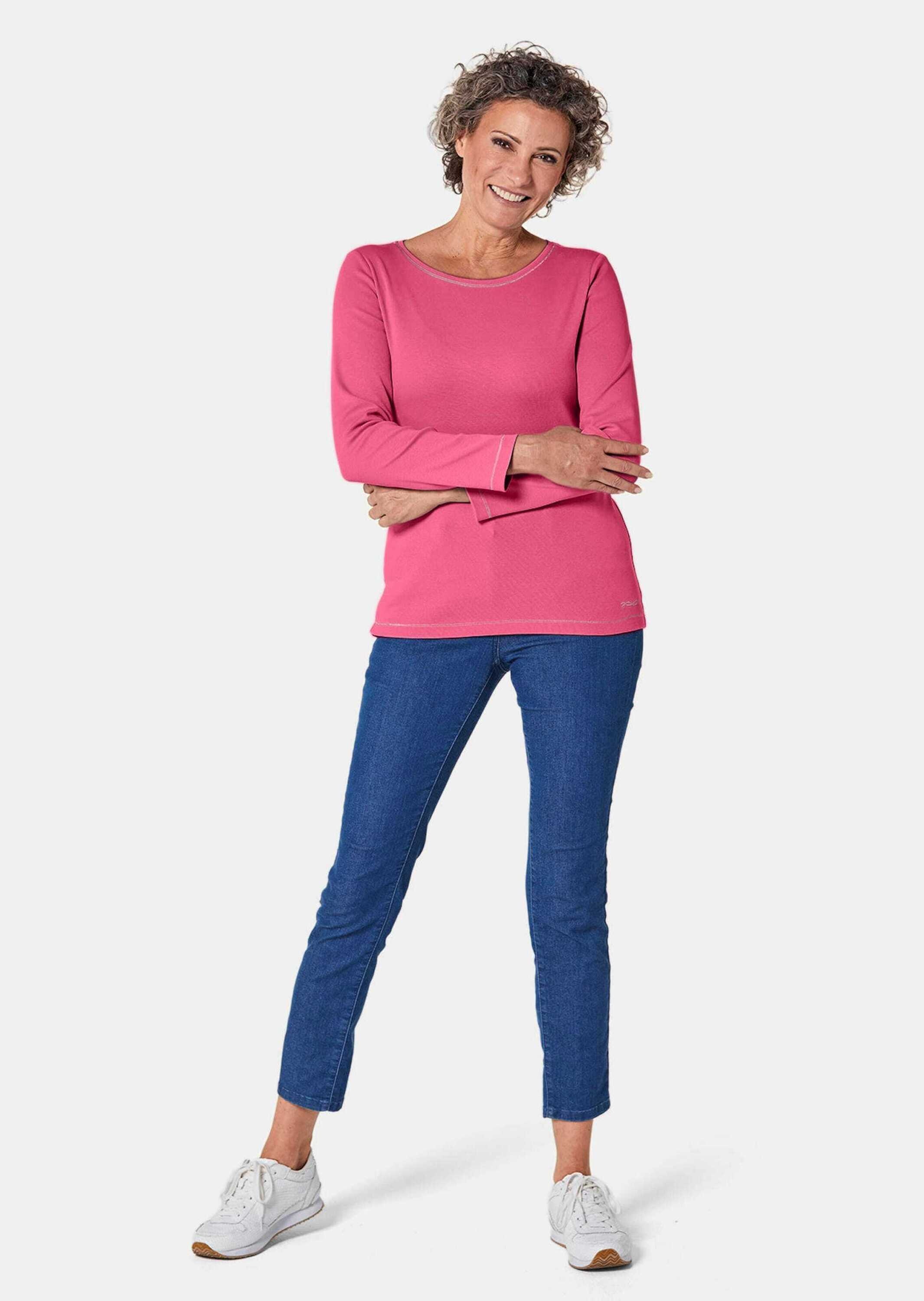 GOLDNER Kurzarmshirt »Kurzgröße Basic T-Shirt aus reiner Baumwolle«