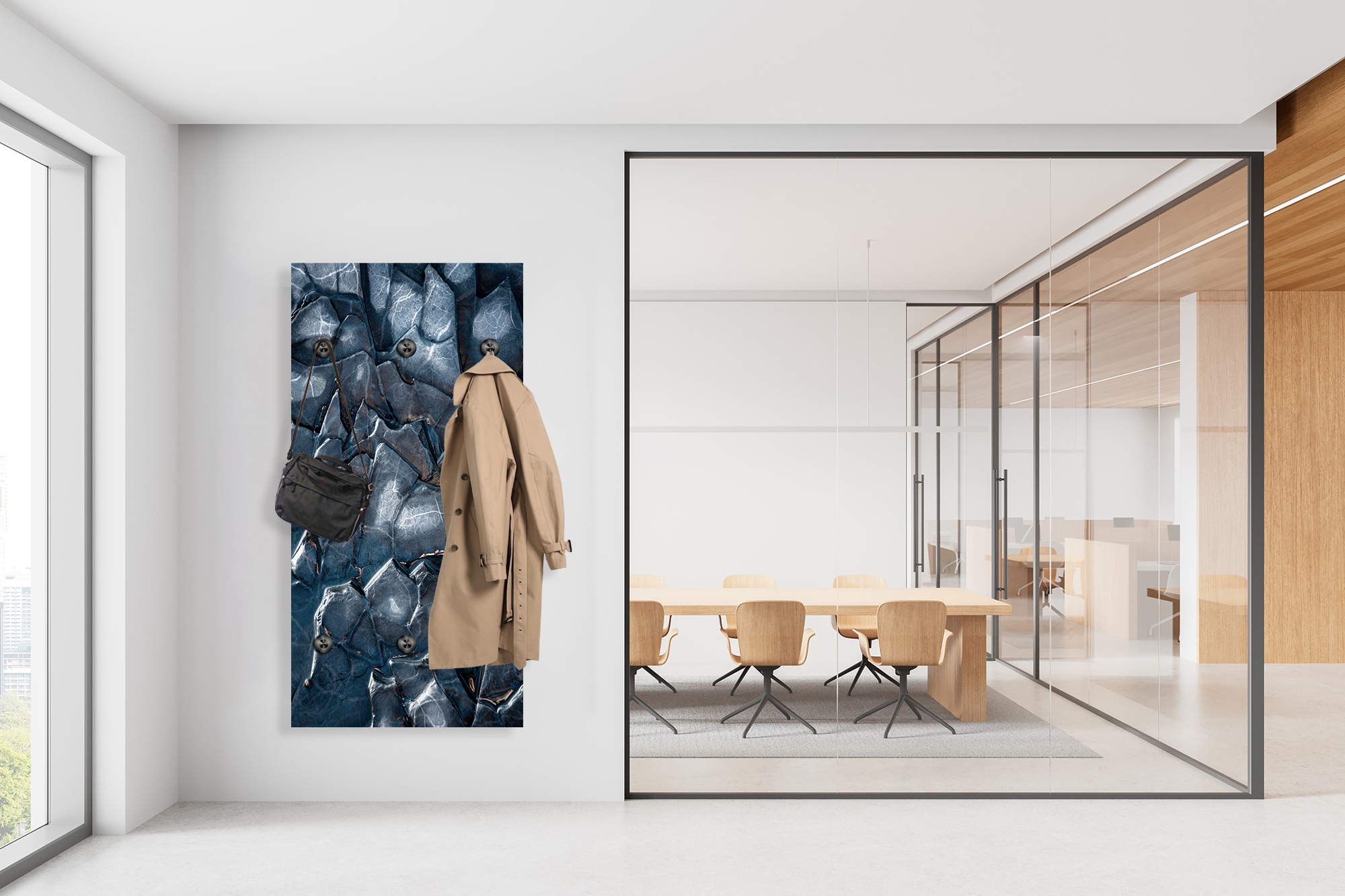 queence Wandgarderobe »Edelstein Spa Magie« 1 Stk. tlg. Wandpaneel aus Acrylglas inkl. 6 Edelstahlhaken in schwarz matt