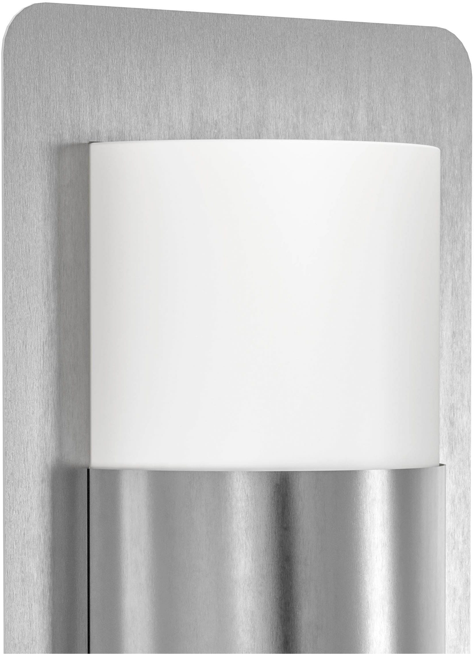 EGLO Wandleuchte »Cistierna Wandlampe, Außenlampe, Edelstahl und Kunststoff, IP44, E27« E27 1 Stk. Wand-/Deckenleuchte - L18 x H35 x AL9 cm - edelstahl - 2X10W exkl.