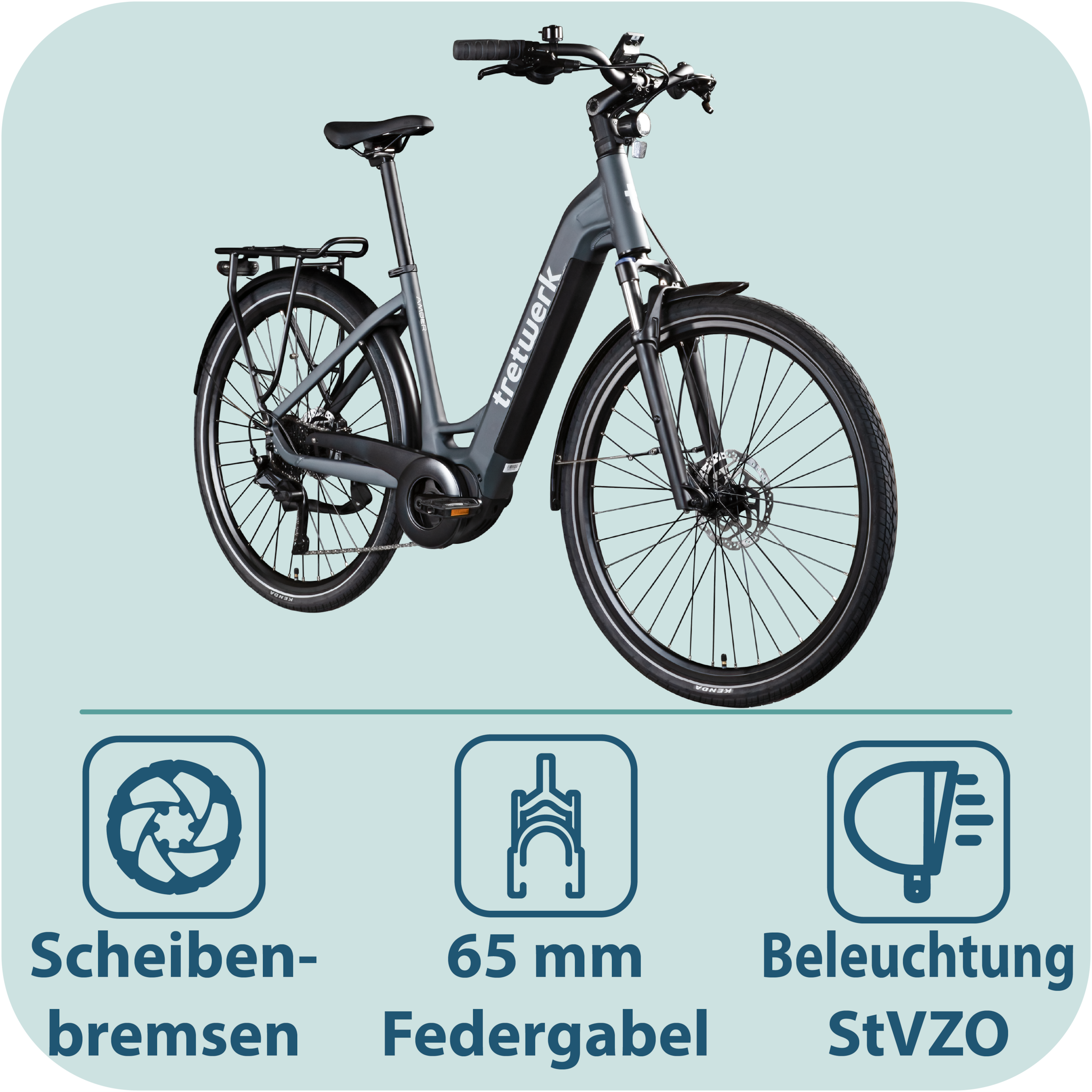 Tretwerk »Amber« 9 Gang Shimano Cues U3020 Schaltwerk Kettenschaltung Mittelmotor 250 W E Bike Damen 28" Elektrofahrrad 155 - 185cm Hollandrad