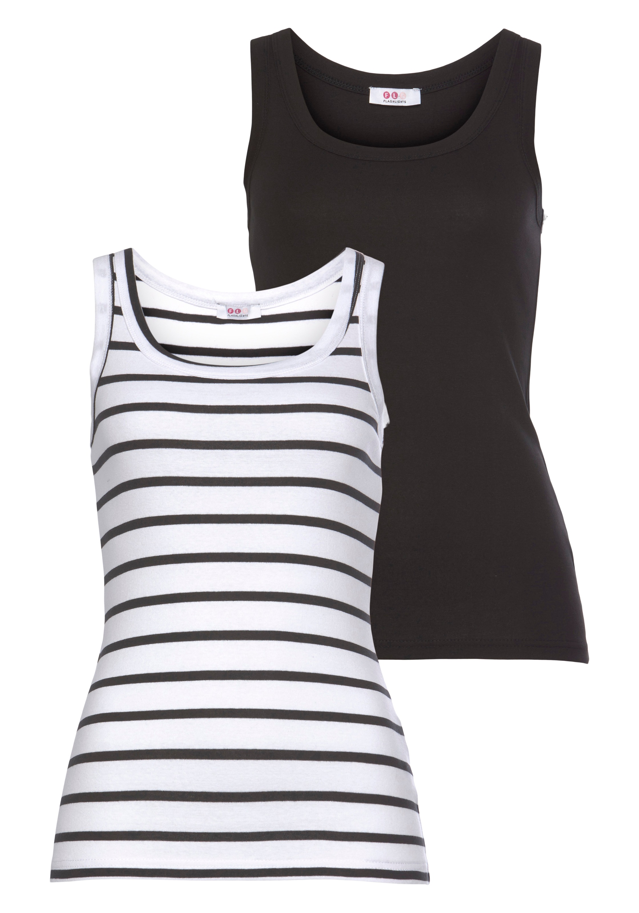 Flashlights Tanktop, (Packung, 2er-Pack), mit Streifen