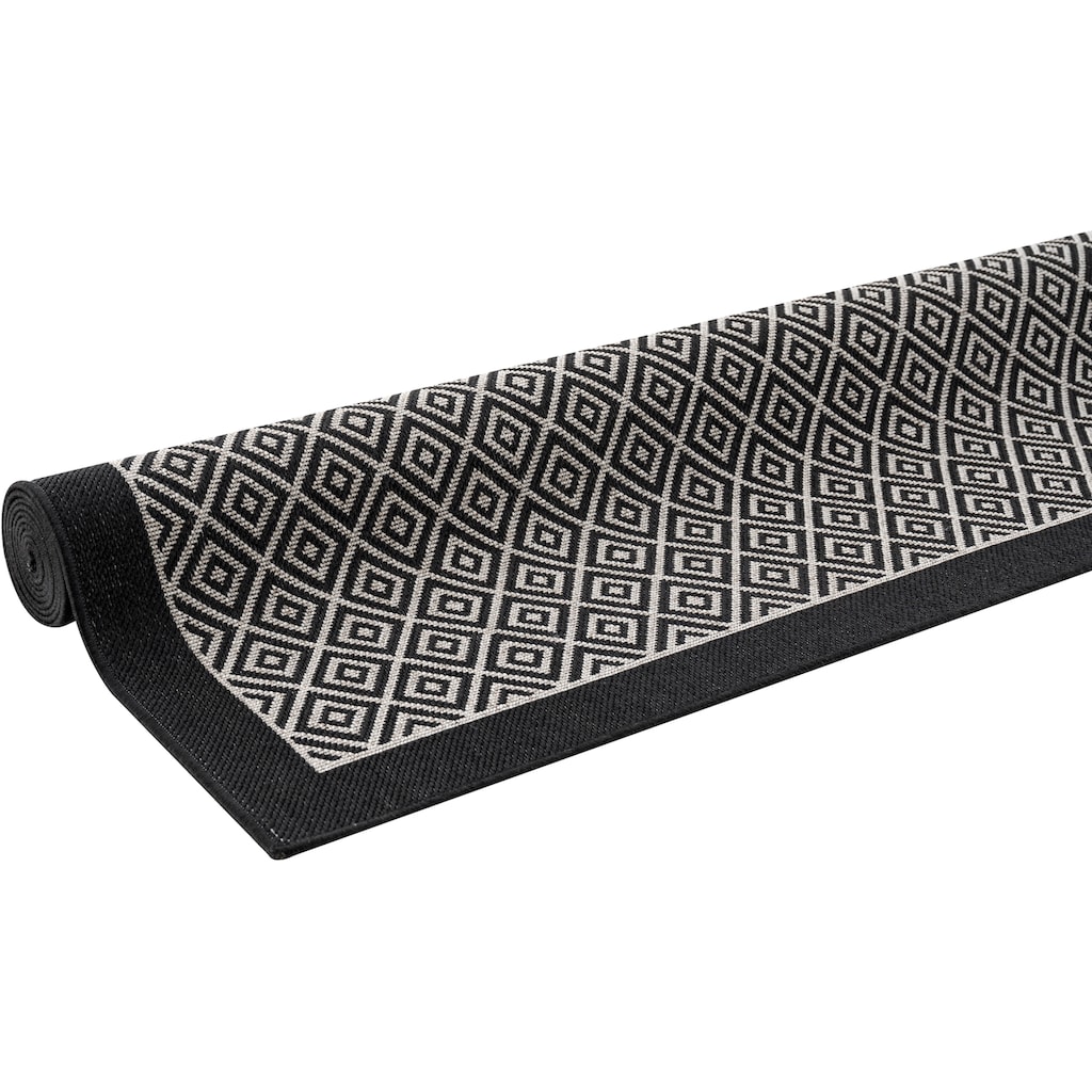 andas Teppich »Aliza«, rechteckig, mit Bordüre,Rauten-Design, wetterfest & UV-beständig, Outdoor geeignet