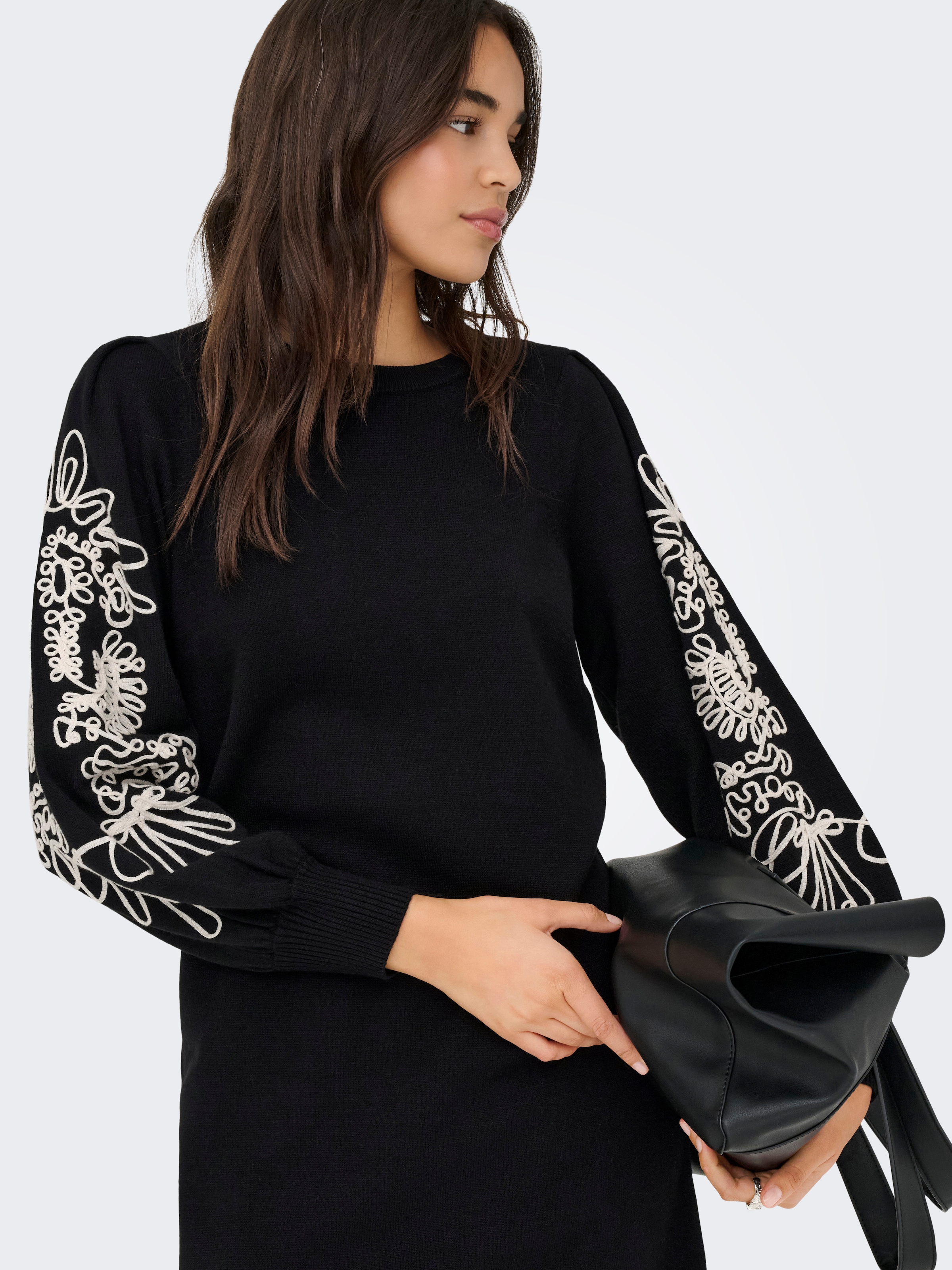 ONLY Strickkleid »ONLMAGNOLIA LS DETAIL DRESS KNT« Materialmix, regular fit