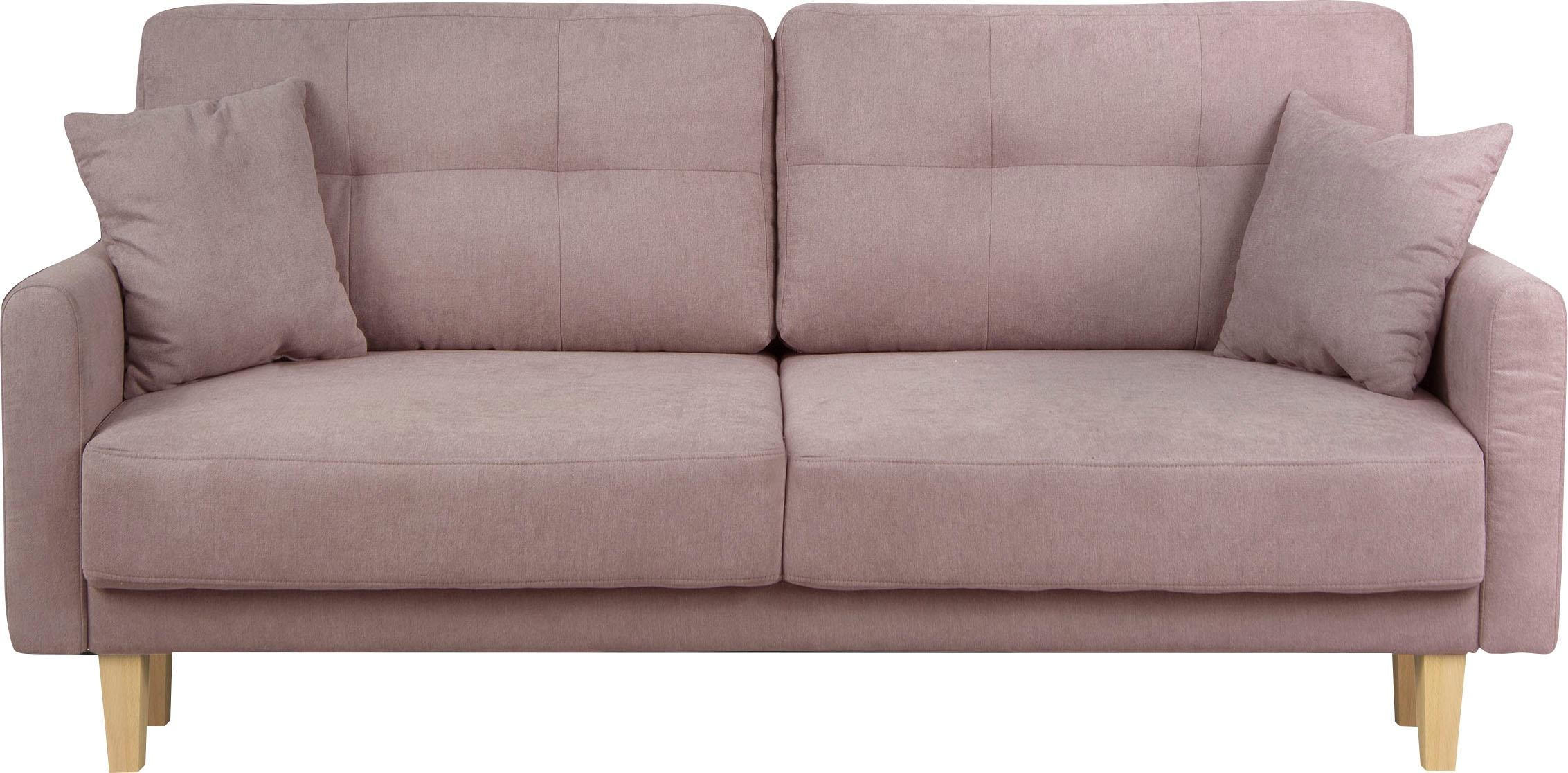 Home affaire 2-Sitzer »TRIPLO mit Wellenunterfederung, Maße B/T/H: 165/100/89 cm« Sofa mit Steppung im Rückenbereich, incl. Rückenkissen und Zierkissen