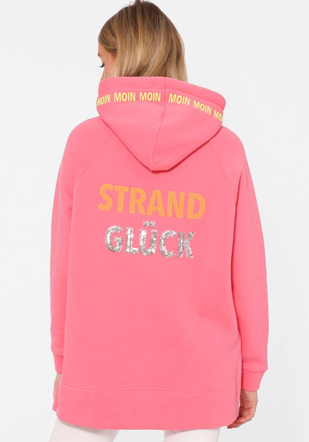 Zwillingsherz Hoodie »"Strandglück Paillette"«, mit Anker-Motiv und "Moin"- Schriftzug