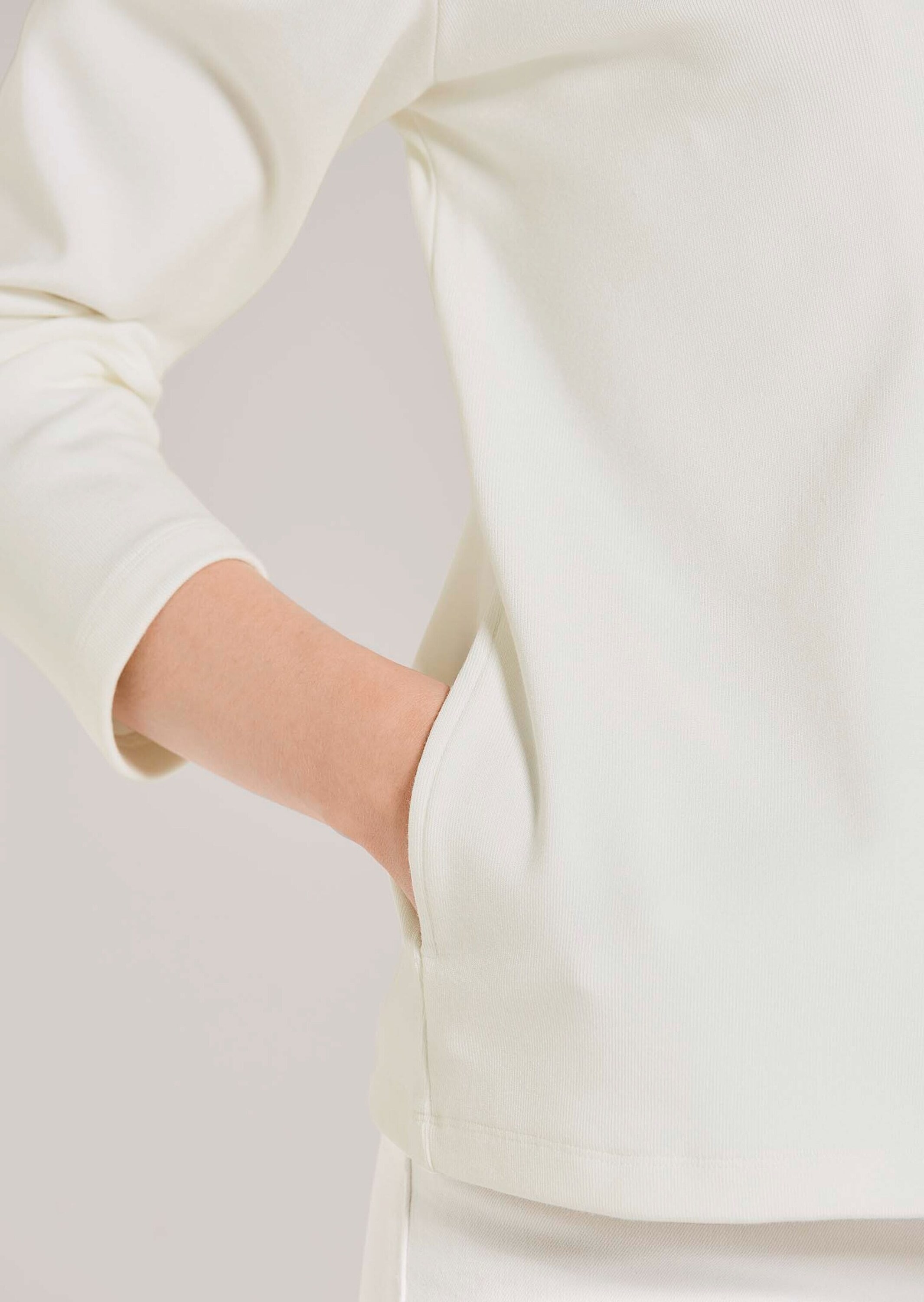 MADELEINE Langarmshirt »Shirtjacke Elegante Viskosejacke mit Reißverschluss« Durchgehender Reißverschluss