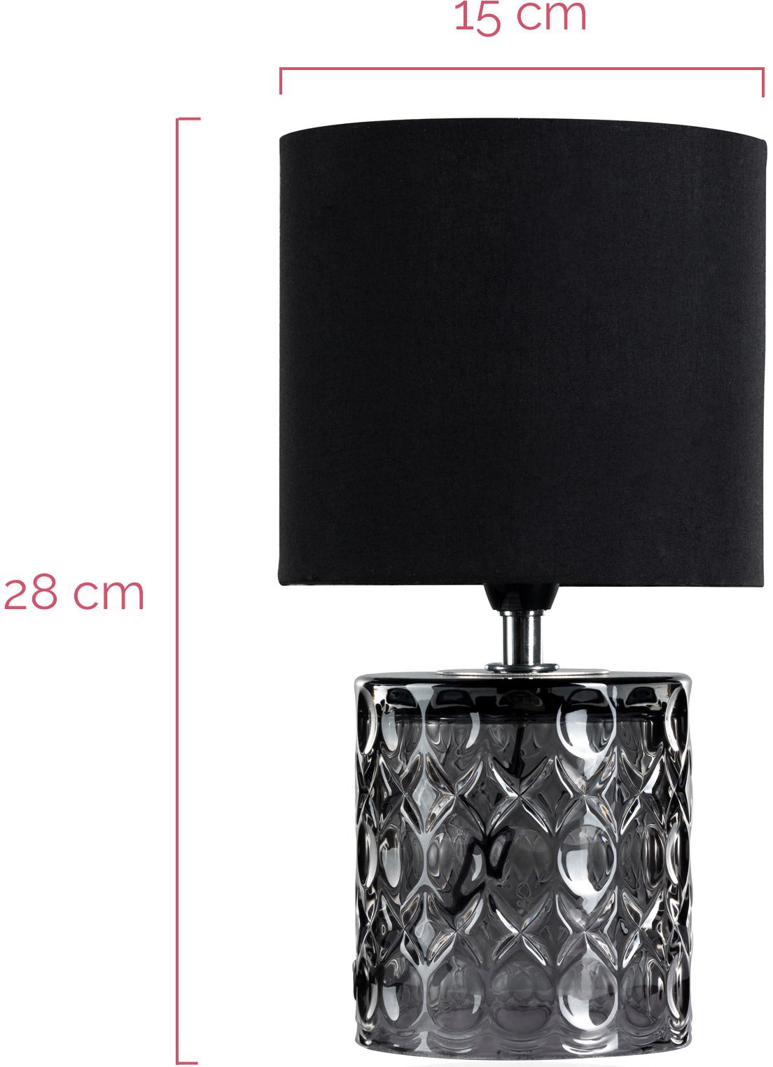 Pauleen Tischleuchte »Crystal Glow«, 1 flammig, Leuchtmittel E14 | ohne Leuchtmittel, E14, max. 20W E14, schwarz/grau, 230V, Stoff/Glas