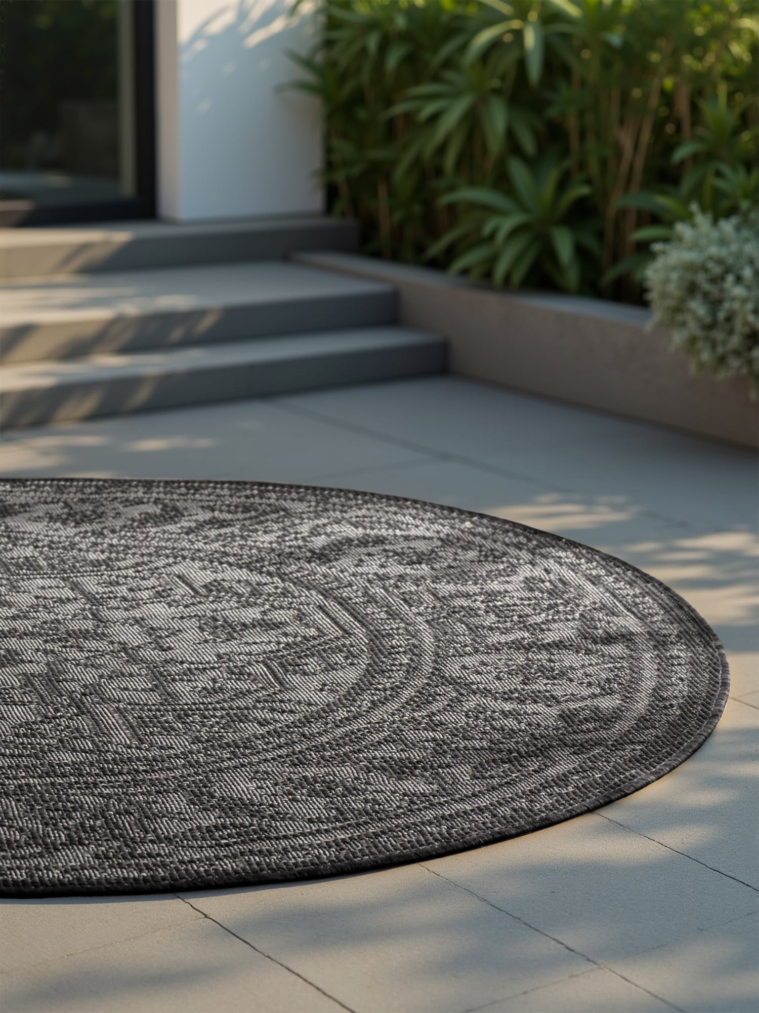 HANSE Home Outdoorteppich »Kona Wendeteppich« rund 5 mm Höhe In und Outdoor, Flachgewebe, wetterfest, pflegeleicht, robust