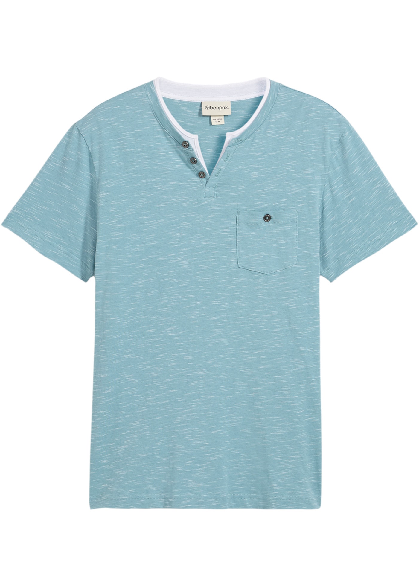 bonprix 2-in-1-Shirt »2 in 1 Shirt, Kurzarm« Regular Fit, mit Brusttasche, Henley-Stil, Lagen-Look