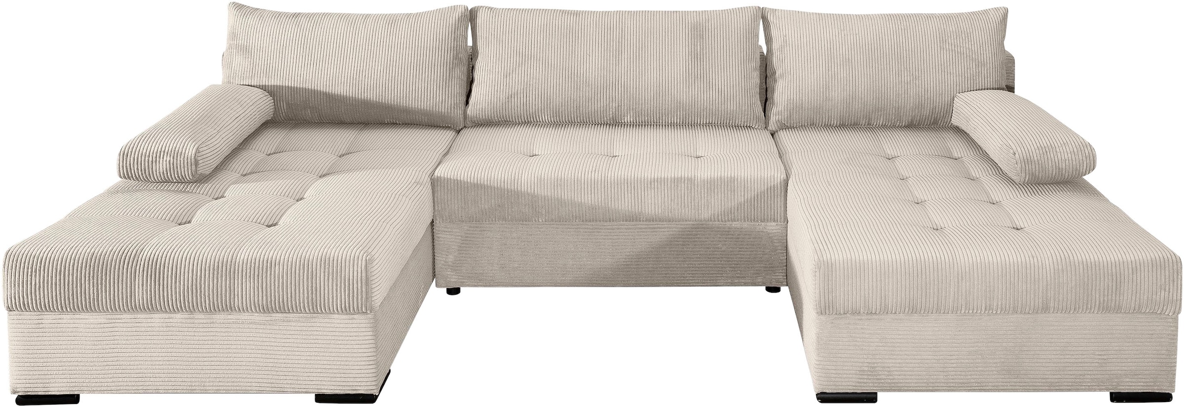 COLLECTION AB Wohnlandschaft »Josy U-Form, B: 307 cm«, mit Bettfunktion & Bettkasten, Federkern