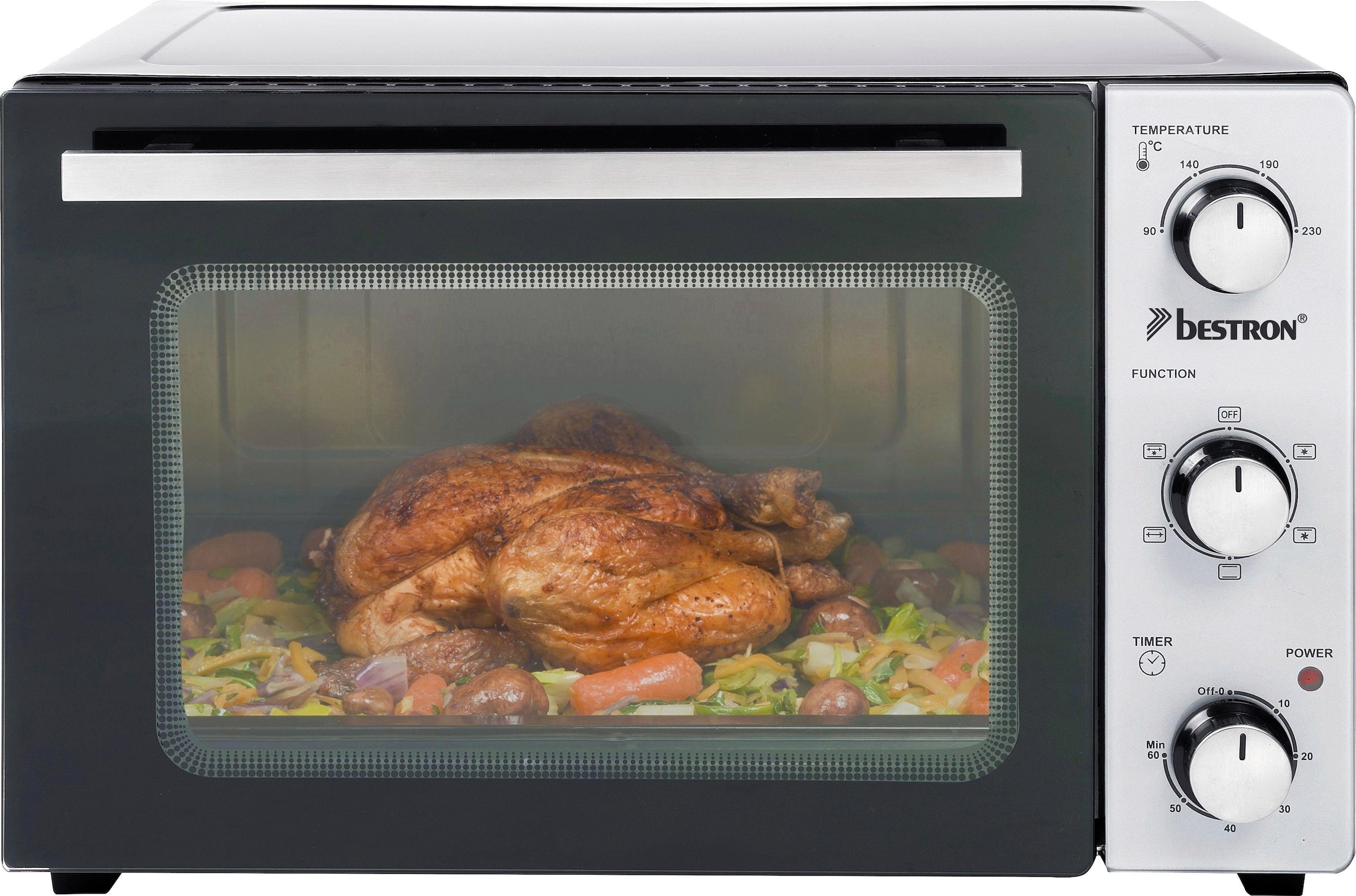 Minibackofen »2-in-1 Gerät«, mit Drehspieß, 1500 W, Edelstahl, Schwarz