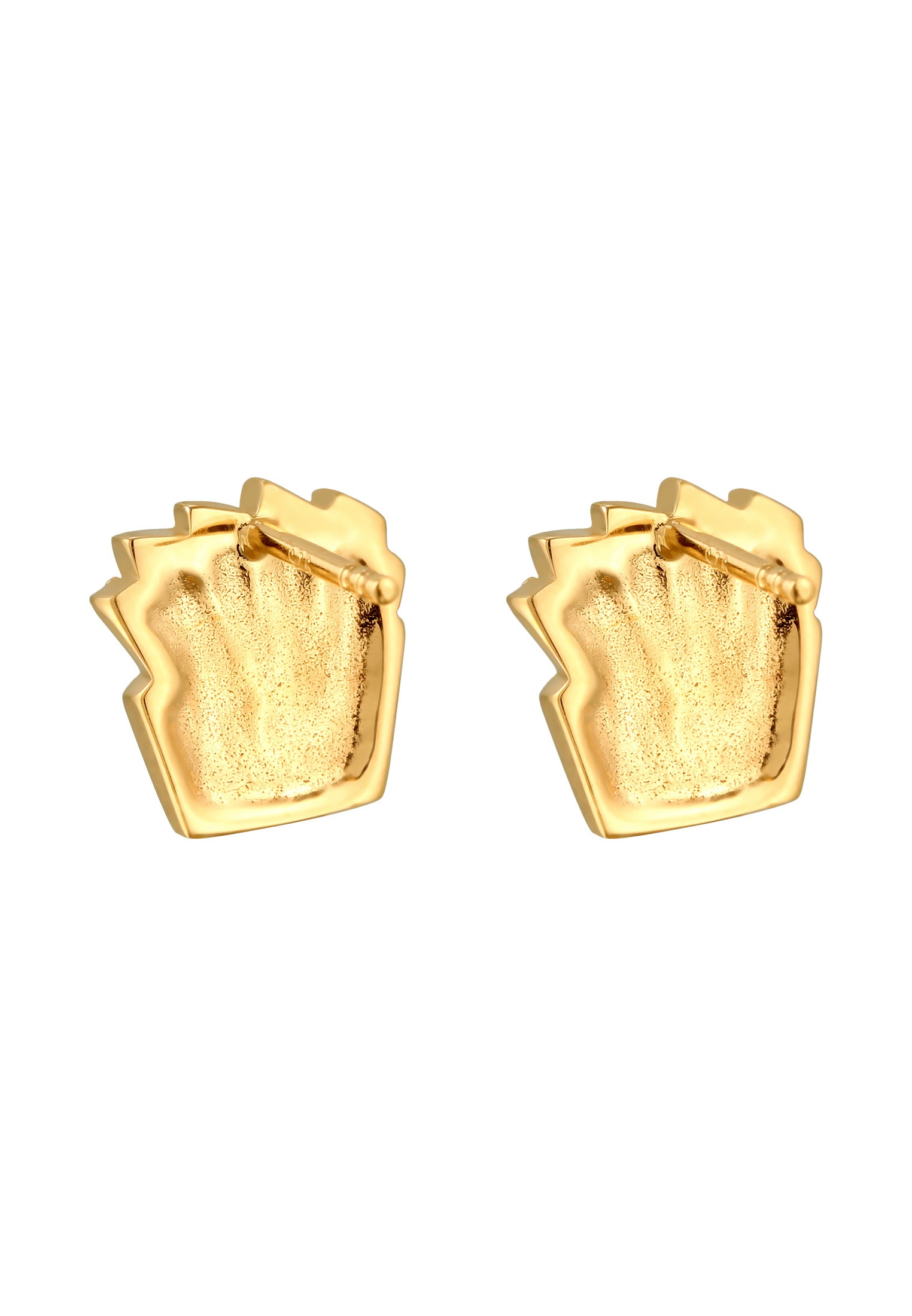 Elli Paar Ohrstecker »Ohrringe Ohrstecker Pommes Glas Kristalle Weiß 925 Sterling Silber vergoldet«
