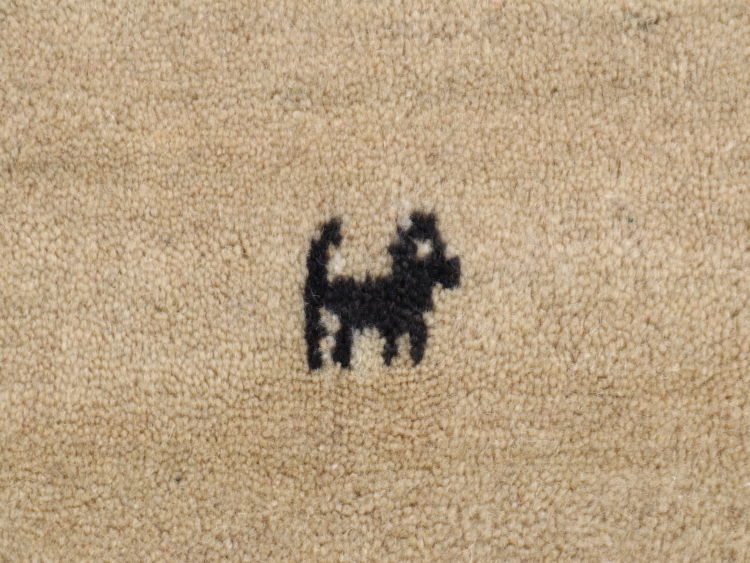 carpetfine Wollteppich »Gabbeh-Uni«, quadratisch, 15 mm Höhe, reine Wolle, handgewebt, Gabbeh Loom Tiermotiv, Sonderform Quadrat