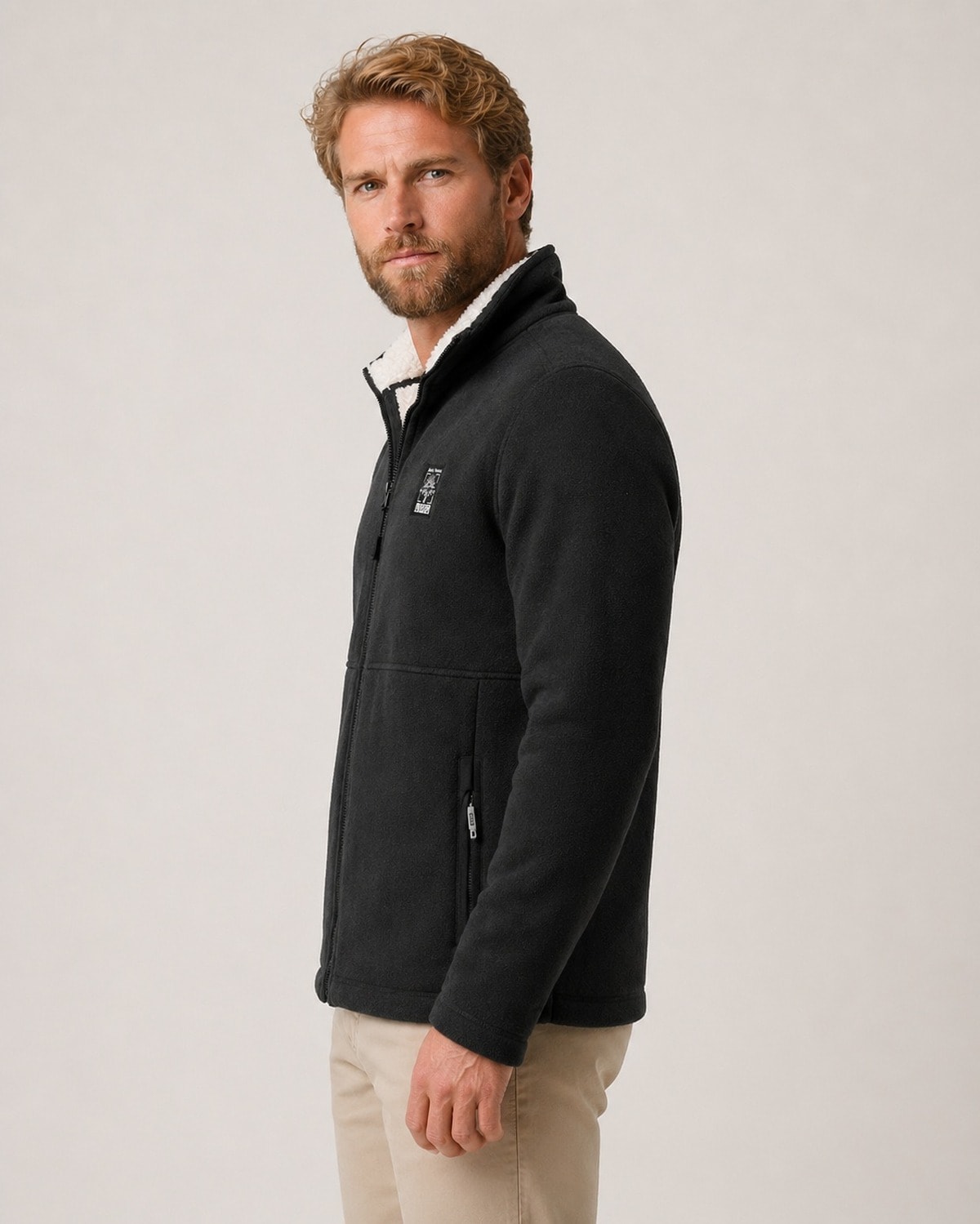 LPO Kapuzenfleecejacke »Rhys Outdoor« mit Kapuze mit Langhaarfleece