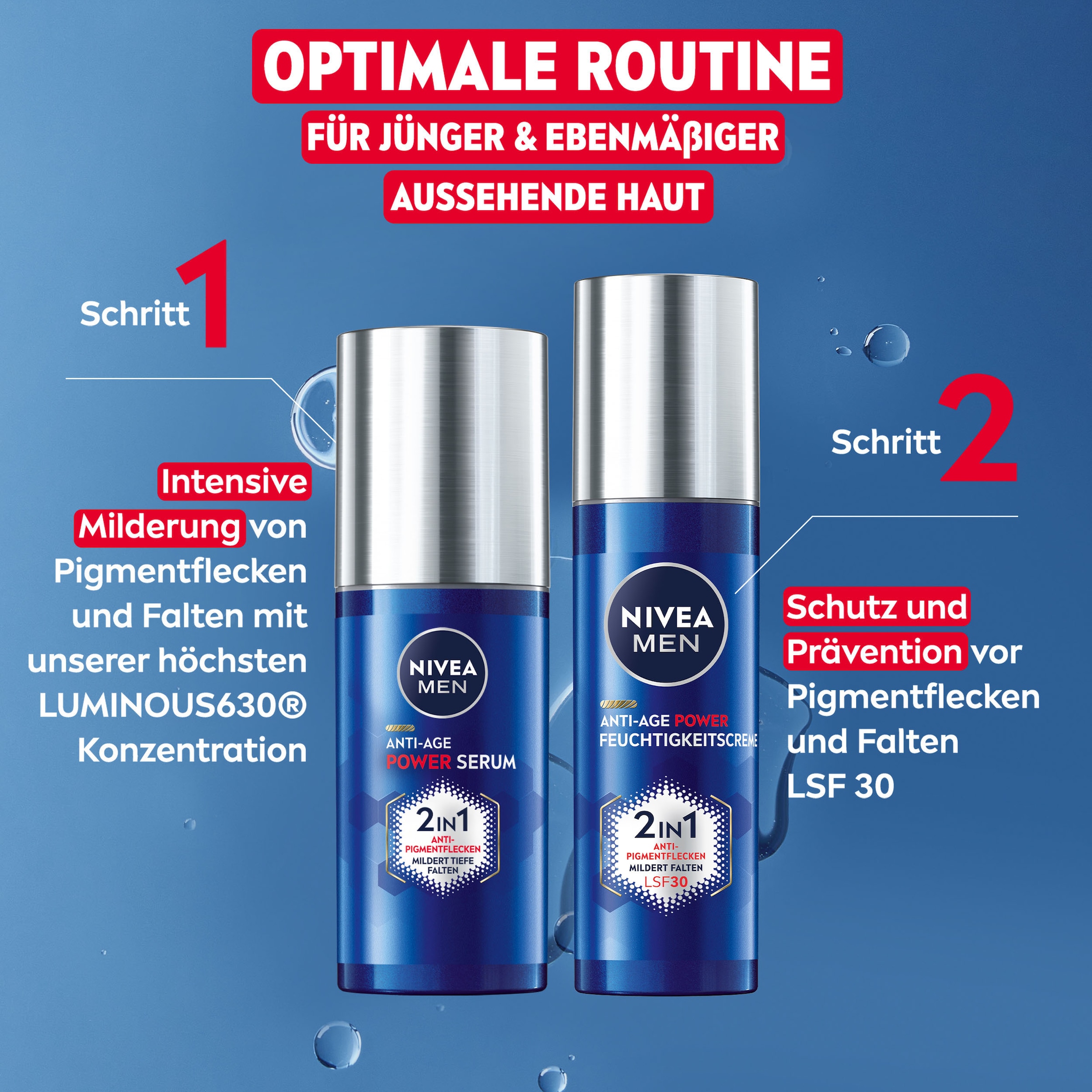 Nivea Men Tagescreme »Anti-Age 2in1 Power Feuchtigkeitscreme LSF30«