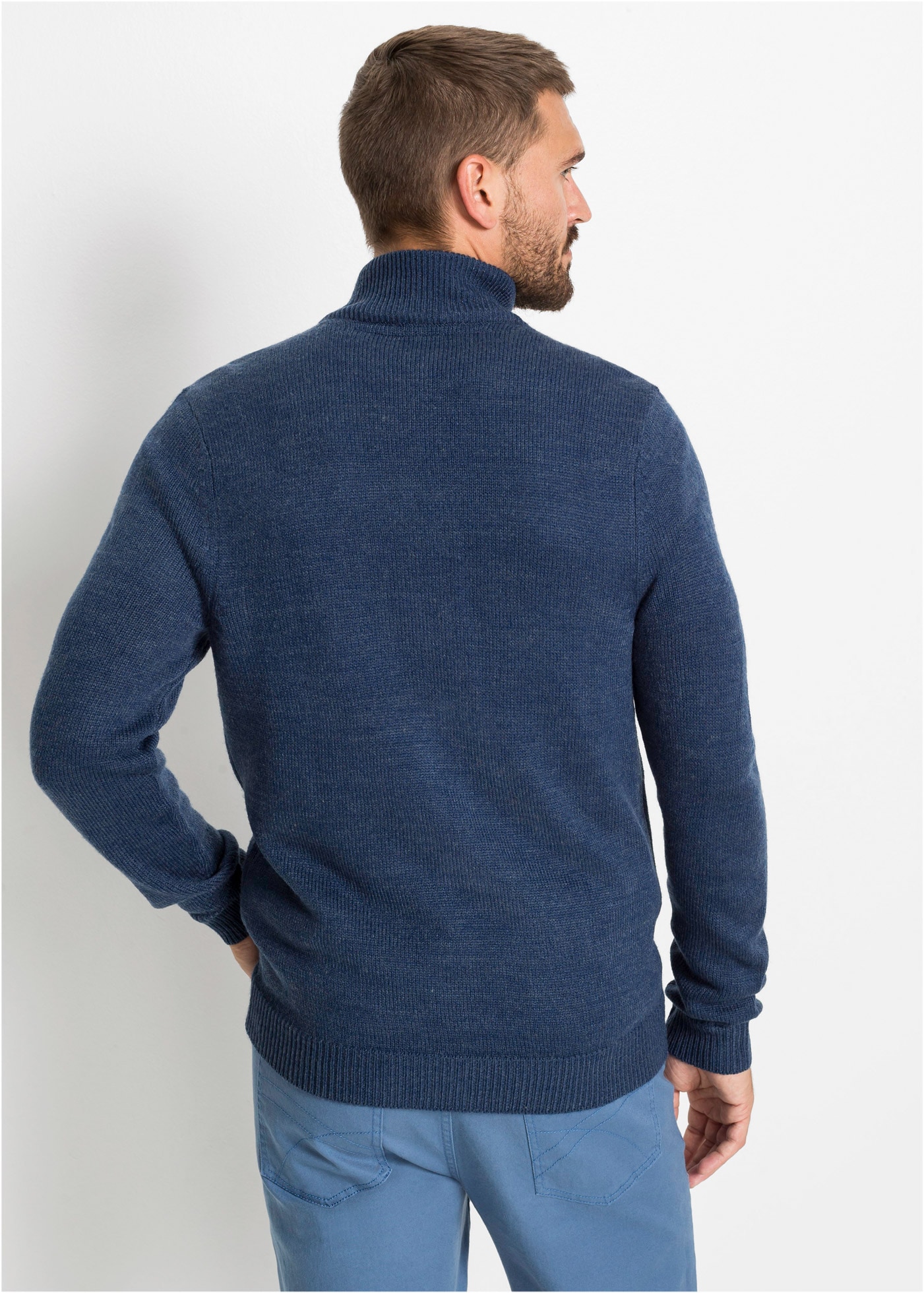 bonprix Strickjacke »Feinstrickjacke« mit Stehkragen, Reißverschluss, Eingrifftaschen, Regular Fit