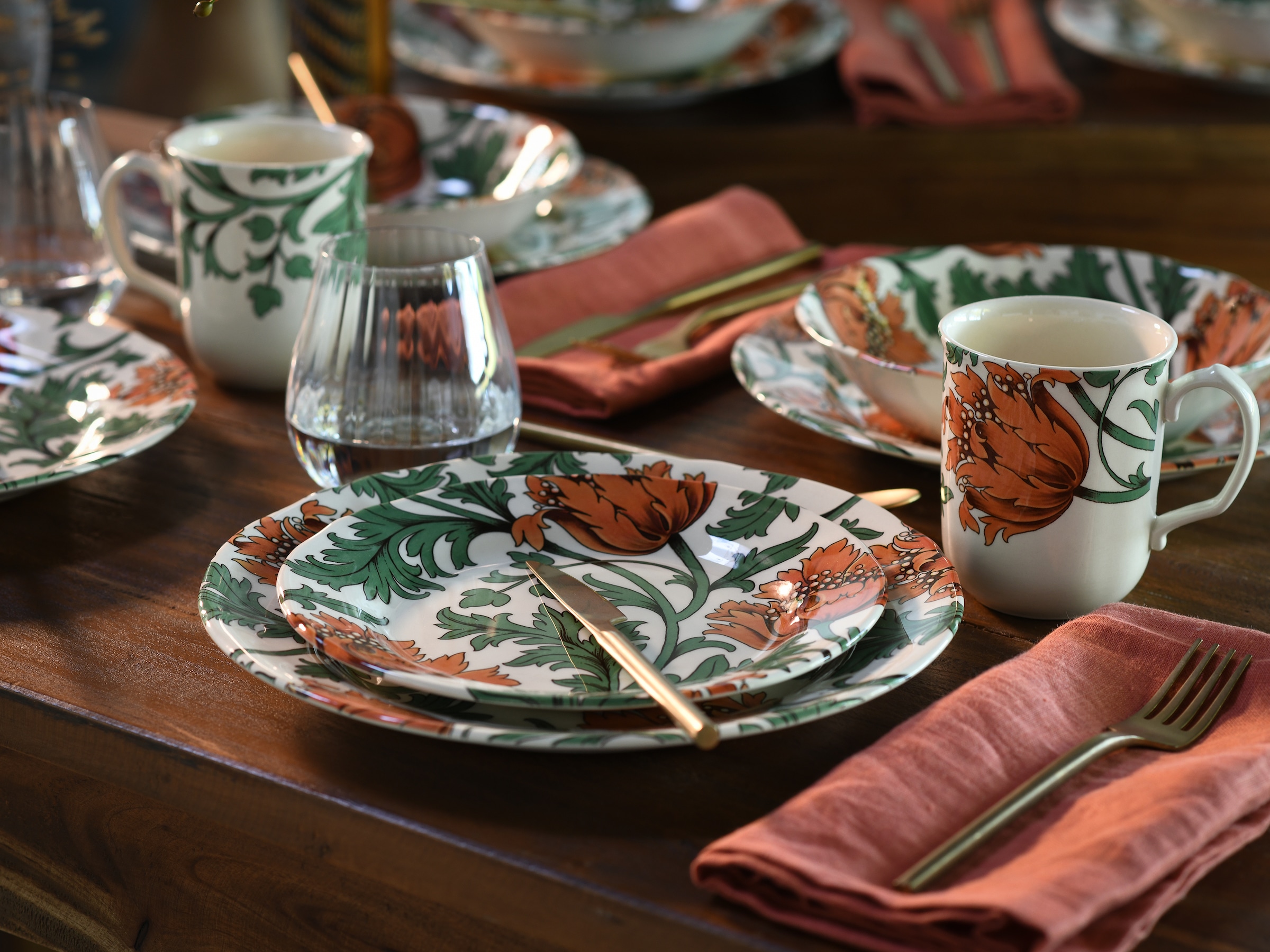 CreaTable Kombiservice »Florentina, Kombi-Service 16-tlg« Blumendekor