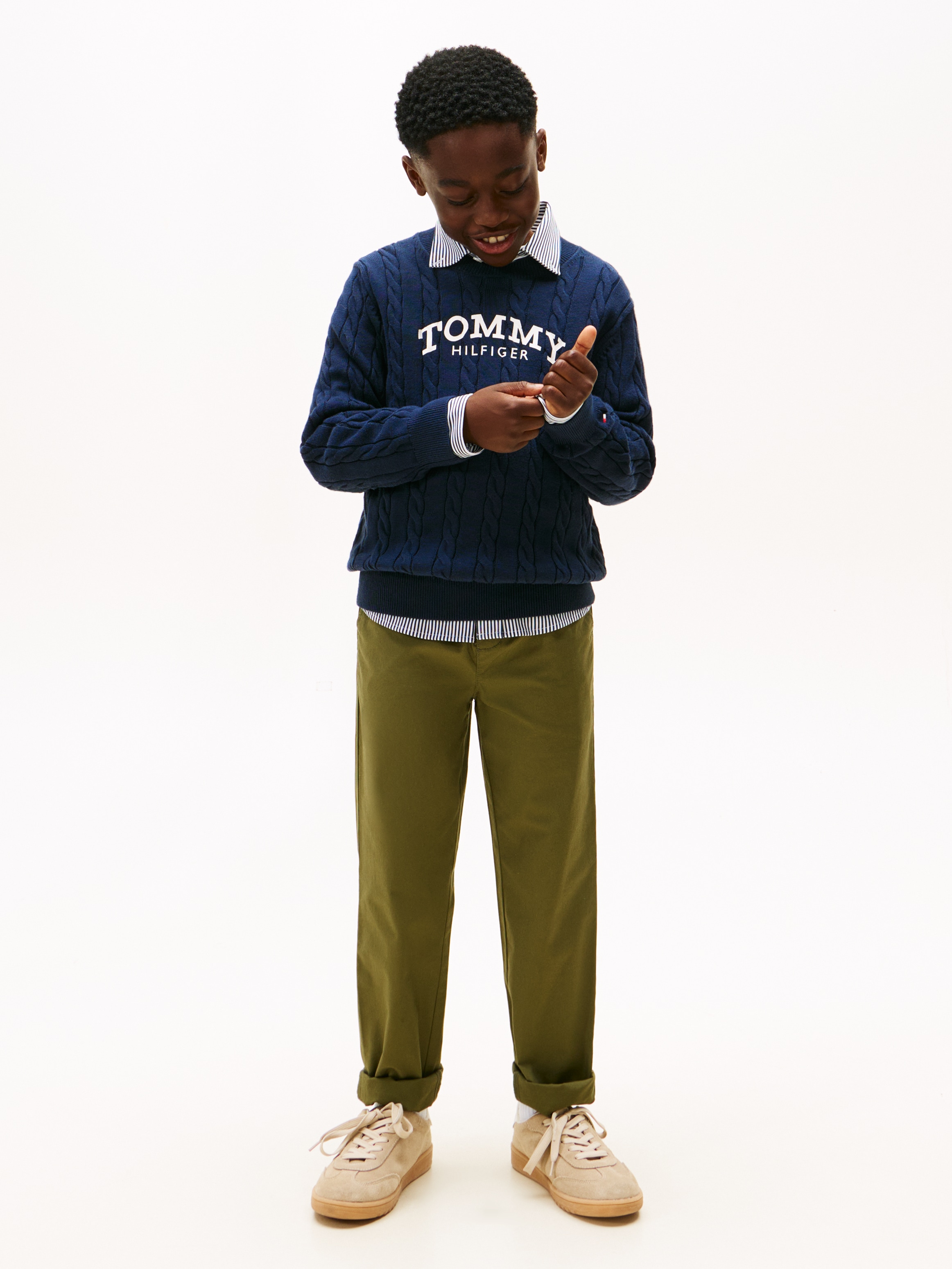 Tommy Hilfiger Strickpullover Regular fit, für Kinder bis 16 Jahre, Druck