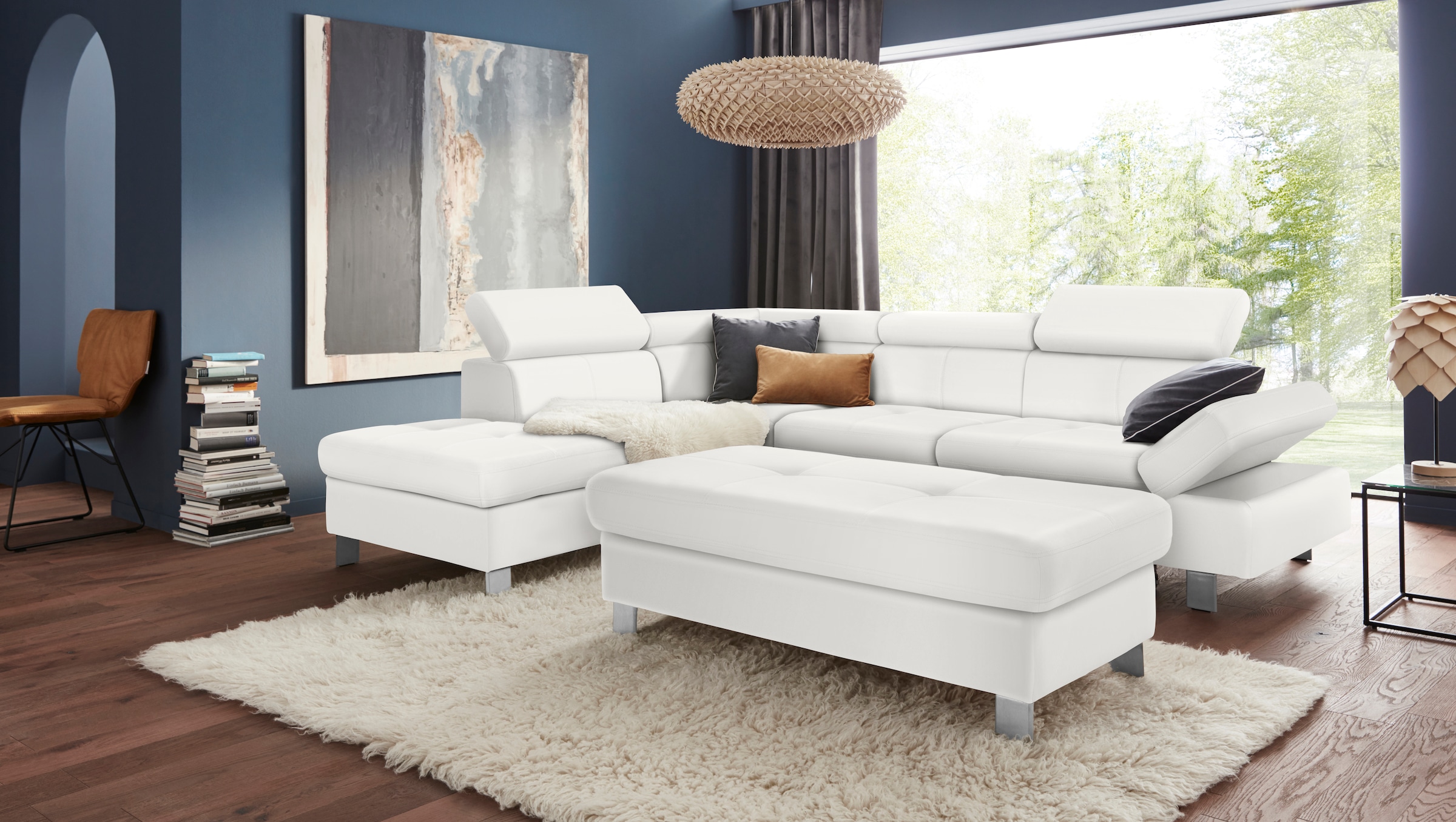 exxpo - sofa fashion Ecksofa »Fiji, L-Form« mit Kopf- bzw. Rückenverstellung, wahlweise mit Bettfunktion